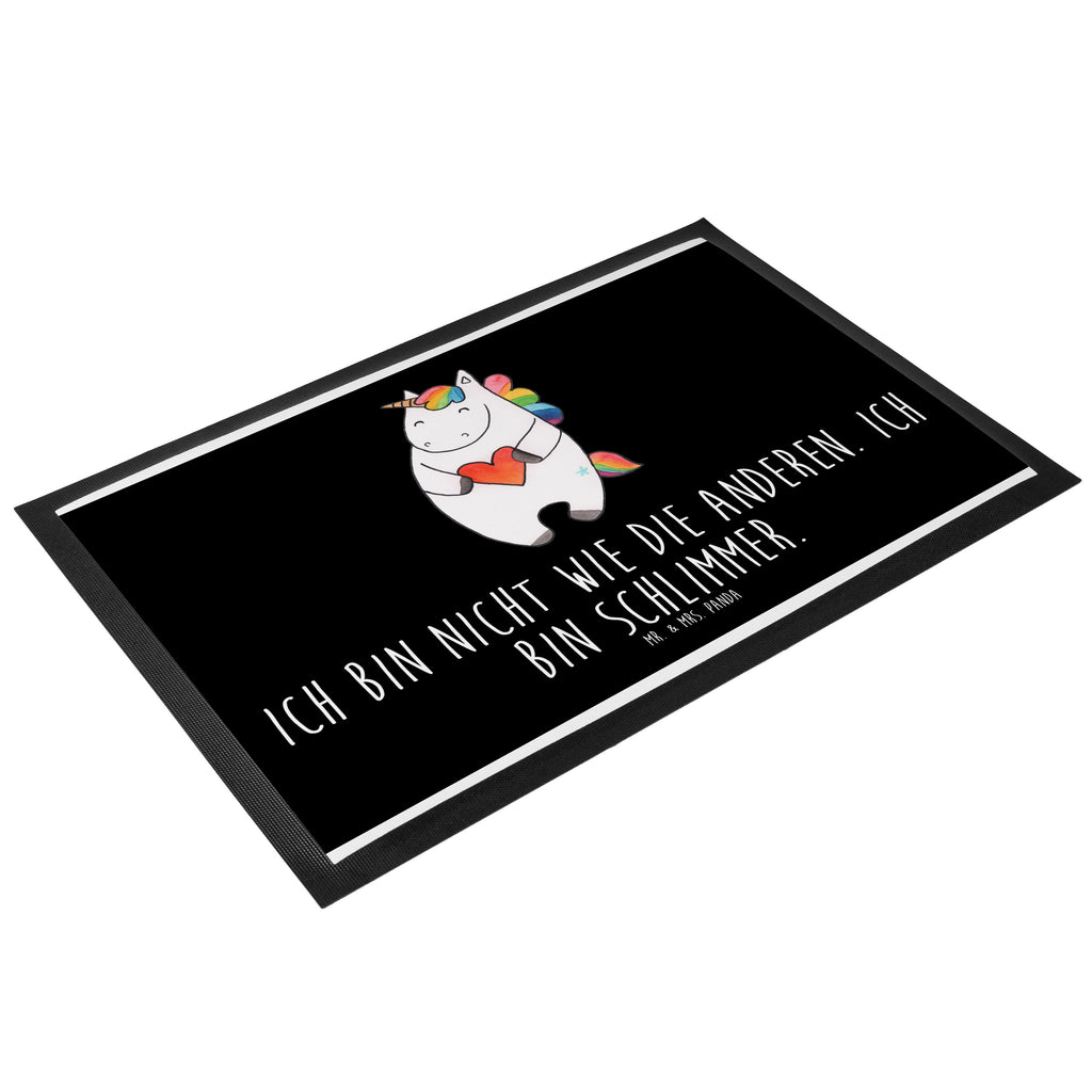 Fußmatte Einhorn Herz Einhorn, Herz, Einhörner, Unicorn, schlimm, böse, witzig, lustig, Freundin, anders, bunt Türvorleger, Schmutzmatte, Fußabtreter, Matte, Schmutzfänger, Fußabstreifer, Schmutzfangmatte, Türmatte, Motivfußmatte,  Haustürmatte, Vorleger  Einhorn, Einhörner, Einhorn Deko, Pegasus, Unicorn