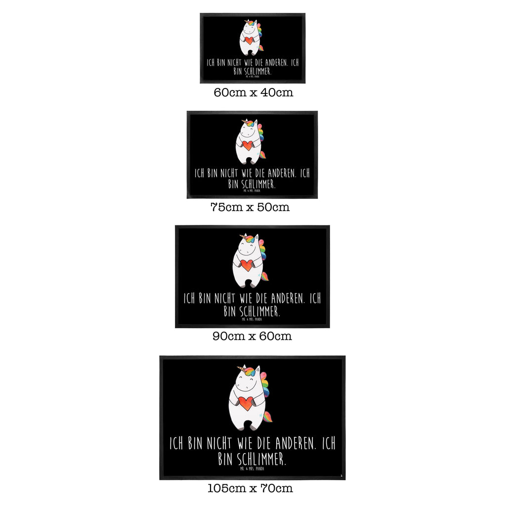 Fußmatte Einhorn Herz Einhorn, Herz, Einhörner, Unicorn, schlimm, böse, witzig, lustig, Freundin, anders, bunt Türvorleger, Schmutzmatte, Fußabtreter, Matte, Schmutzfänger, Fußabstreifer, Schmutzfangmatte, Türmatte, Motivfußmatte,  Haustürmatte, Vorleger  Einhorn, Einhörner, Einhorn Deko, Pegasus, Unicorn