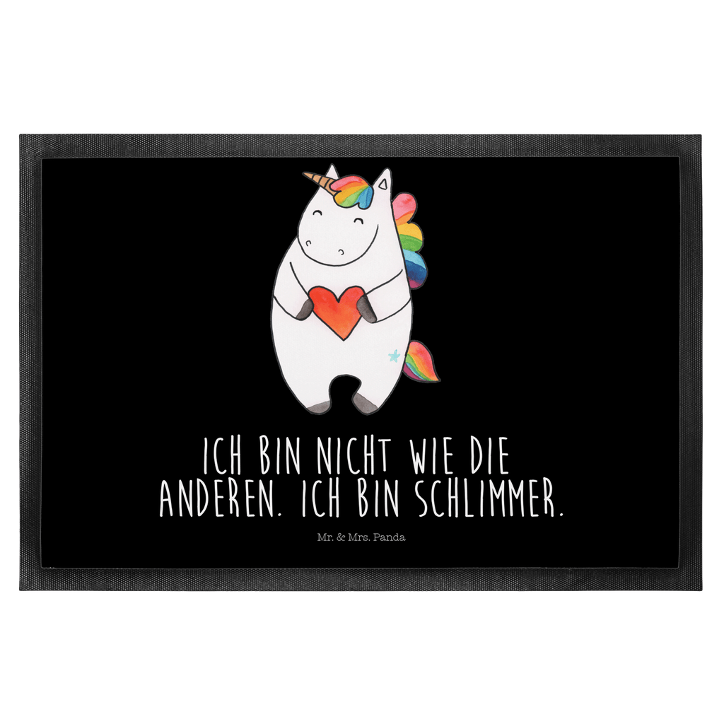 Fußmatte Einhorn Herz Einhorn, Herz, Einhörner, Unicorn, schlimm, böse, witzig, lustig, Freundin, anders, bunt Türvorleger, Schmutzmatte, Fußabtreter, Matte, Schmutzfänger, Fußabstreifer, Schmutzfangmatte, Türmatte, Motivfußmatte,  Haustürmatte, Vorleger  Einhorn, Einhörner, Einhorn Deko, Pegasus, Unicorn