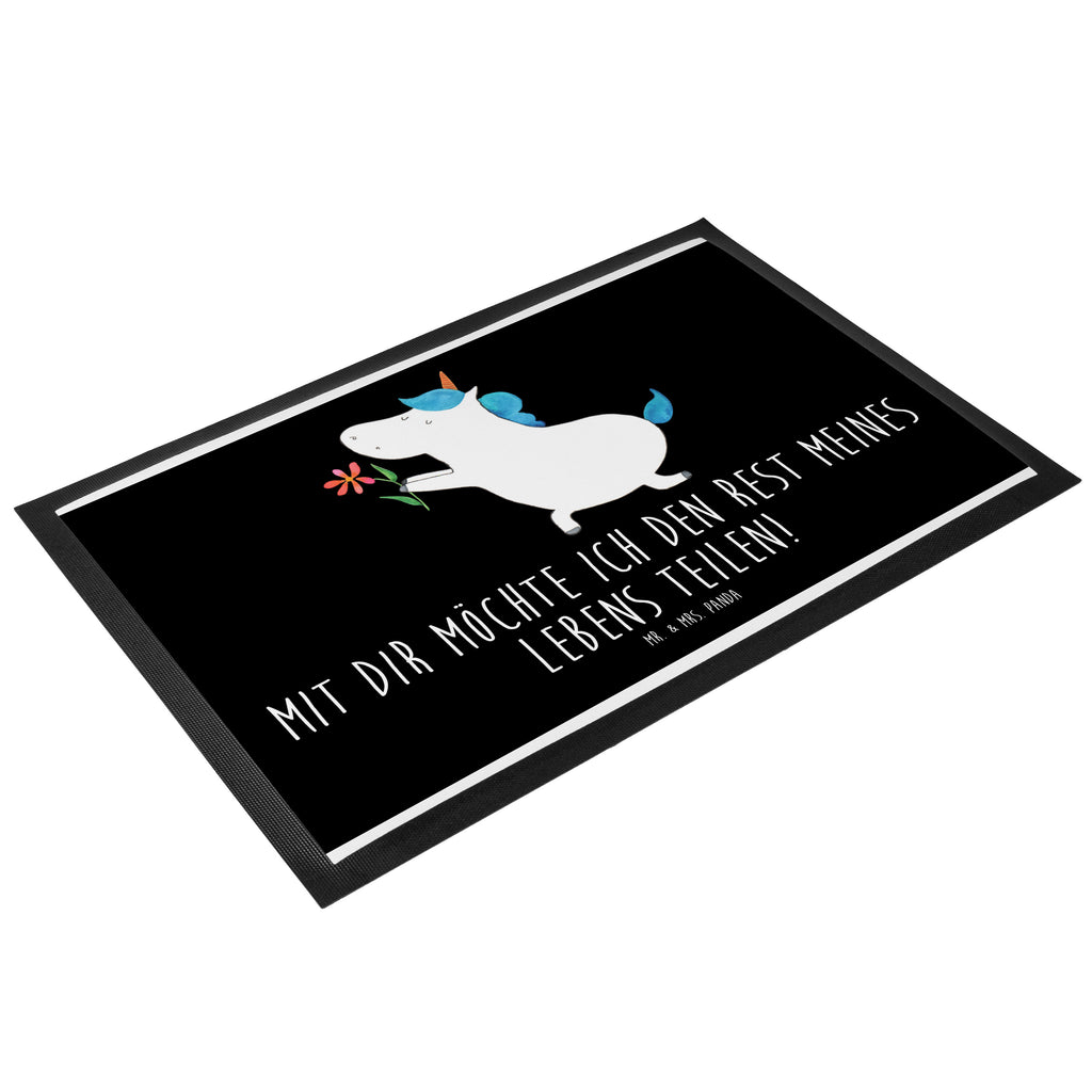 Fußmatte Einhorn Blume Einhorn, Einhörner, Unicorn, Liebe, Liebesbeweis, Antrag, Heiratsantrag, Verlobung, Ehepaar, Pärchen, Partner, Freund, Freundin, Ehe, heiraten Türvorleger, Schmutzmatte, Fußabtreter, Matte, Schmutzfänger, Fußabstreifer, Schmutzfangmatte, Türmatte, Motivfußmatte,  Haustürmatte, Vorleger  Einhorn, Einhörner, Einhorn Deko, Pegasus, Unicorn