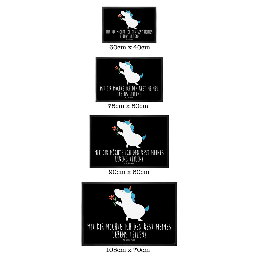 Fußmatte Einhorn Blume Einhorn, Einhörner, Unicorn, Liebe, Liebesbeweis, Antrag, Heiratsantrag, Verlobung, Ehepaar, Pärchen, Partner, Freund, Freundin, Ehe, heiraten Türvorleger, Schmutzmatte, Fußabtreter, Matte, Schmutzfänger, Fußabstreifer, Schmutzfangmatte, Türmatte, Motivfußmatte,  Haustürmatte, Vorleger  Einhorn, Einhörner, Einhorn Deko, Pegasus, Unicorn