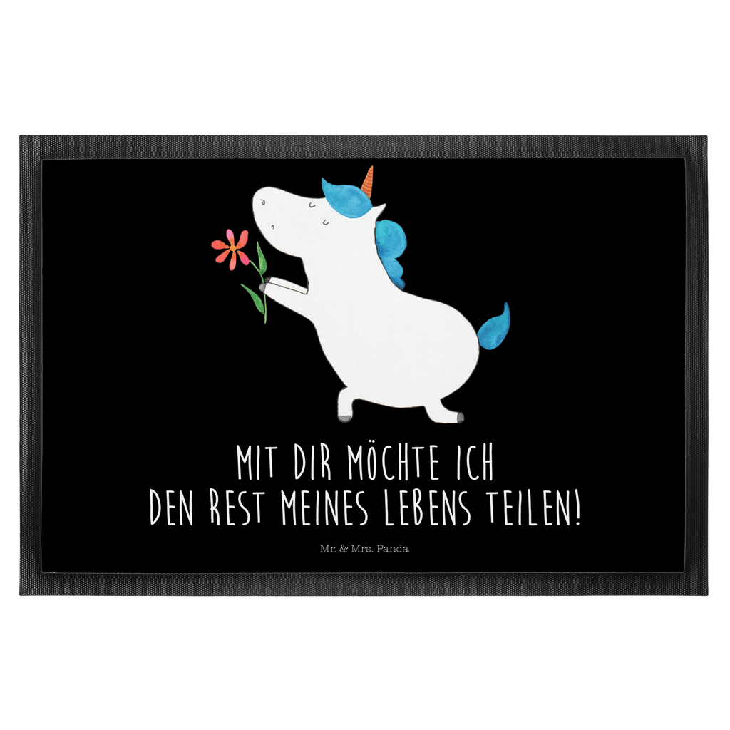 Fußmatte Einhorn Blume Einhorn, Einhörner, Unicorn, Liebe, Liebesbeweis, Antrag, Heiratsantrag, Verlobung, Ehepaar, Pärchen, Partner, Freund, Freundin, Ehe, heiraten Türvorleger, Schmutzmatte, Fußabtreter, Matte, Schmutzfänger, Fußabstreifer, Schmutzfangmatte, Türmatte, Motivfußmatte,  Haustürmatte, Vorleger  Einhorn, Einhörner, Einhorn Deko, Pegasus, Unicorn