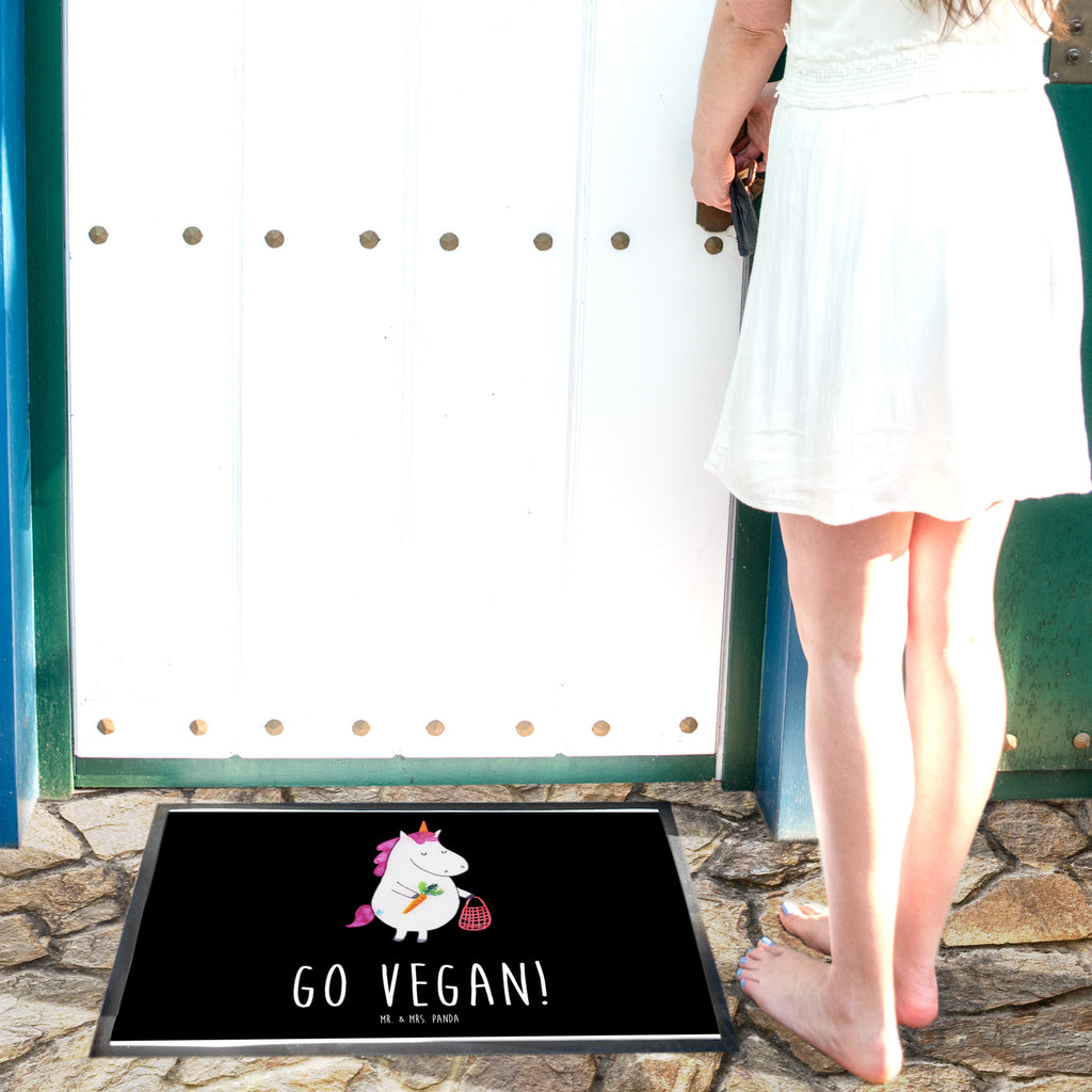 Fußmatte Einhorn Vegan vegan, Gesund leben, Vegetariar, Rohkost, Gesund essen, Veganismus, Veganer Türvorleger, Schmutzmatte, Fußabtreter, Matte, Schmutzfänger, Fußabstreifer, Schmutzfangmatte, Türmatte, Motivfußmatte,  Haustürmatte, Vorleger  Einhorn, Einhörner, Einhorn Deko, Pegasus, Unicorn