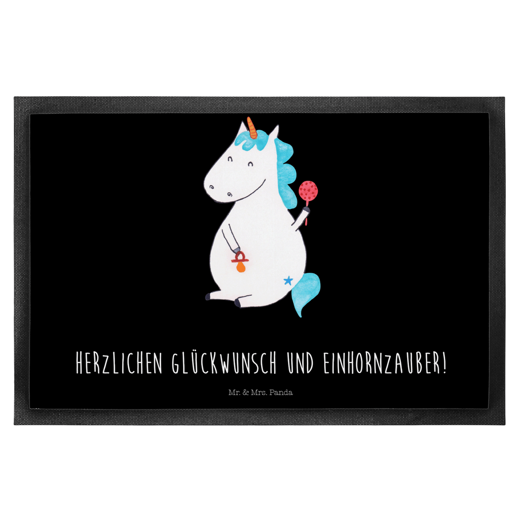 Fußmatte Einhorn Baby Einhorn, Einhörner, Mutter, Unicorn, Geburt, Geburtstag, erstes Kind, Baby, Babyglück, Nachwuchs, Eltern, Party, Kind, Schnuller Türvorleger, Schmutzmatte, Fußabtreter, Matte, Schmutzfänger, Fußabstreifer, Schmutzfangmatte, Türmatte, Motivfußmatte,  Haustürmatte, Vorleger  Einhorn, Einhörner, Einhorn Deko, Pegasus, Unicorn