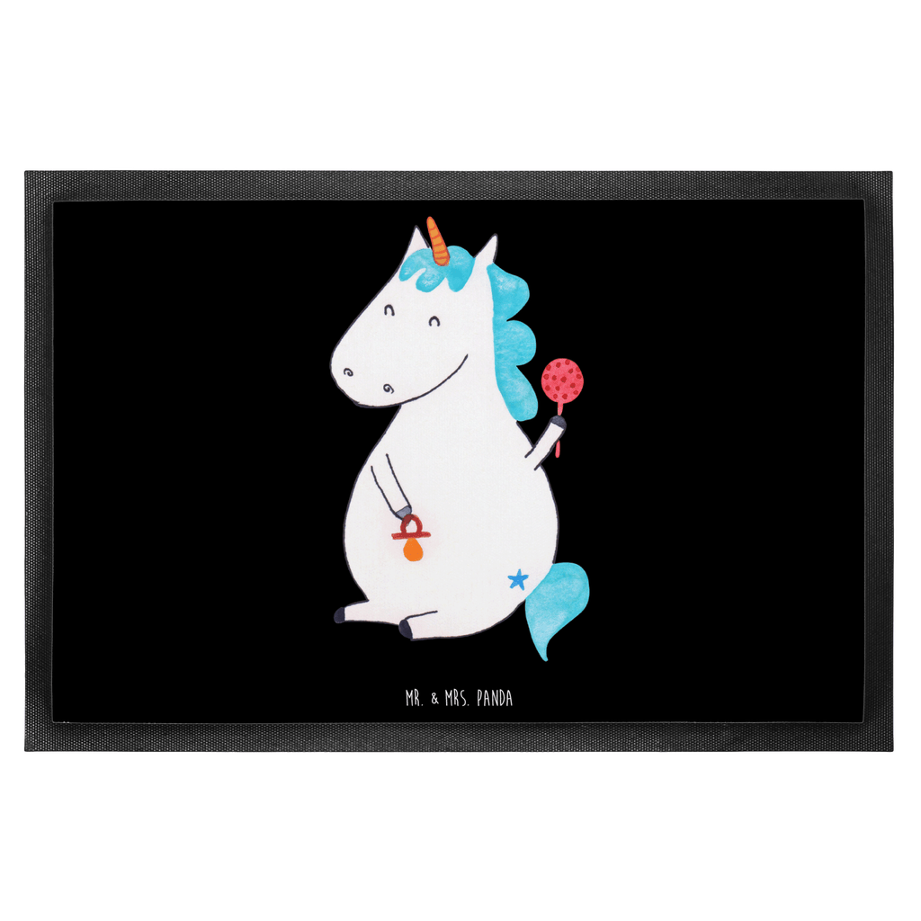 Fußmatte Einhorn Baby Einhorn, Einhörner, Mutter, Unicorn, Geburt, Geburtstag, erstes Kind, Baby, Babyglück, Nachwuchs, Eltern, Party, Kind, Schnuller Türvorleger, Schmutzmatte, Fußabtreter, Matte, Schmutzfänger, Fußabstreifer, Schmutzfangmatte, Türmatte, Motivfußmatte,  Haustürmatte, Vorleger  Einhorn, Einhörner, Einhorn Deko, Pegasus, Unicorn