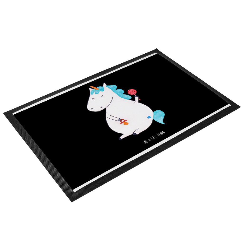 Fußmatte Einhorn Baby Einhorn, Einhörner, Mutter, Unicorn, Geburt, Geburtstag, erstes Kind, Baby, Babyglück, Nachwuchs, Eltern, Party, Kind, Schnuller Türvorleger, Schmutzmatte, Fußabtreter, Matte, Schmutzfänger, Fußabstreifer, Schmutzfangmatte, Türmatte, Motivfußmatte,  Haustürmatte, Vorleger  Einhorn, Einhörner, Einhorn Deko, Pegasus, Unicorn