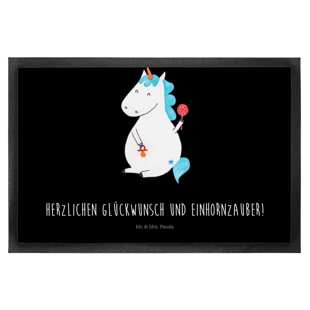 Fußmatte Einhorn Baby Einhorn, Einhörner, Mutter, Unicorn, Geburt, Geburtstag, erstes Kind, Baby, Babyglück, Nachwuchs, Eltern, Party, Kind, Schnuller Türvorleger, Schmutzmatte, Fußabtreter, Matte, Schmutzfänger, Fußabstreifer, Schmutzfangmatte, Türmatte, Motivfußmatte,  Haustürmatte, Vorleger  Einhorn, Einhörner, Einhorn Deko, Pegasus, Unicorn