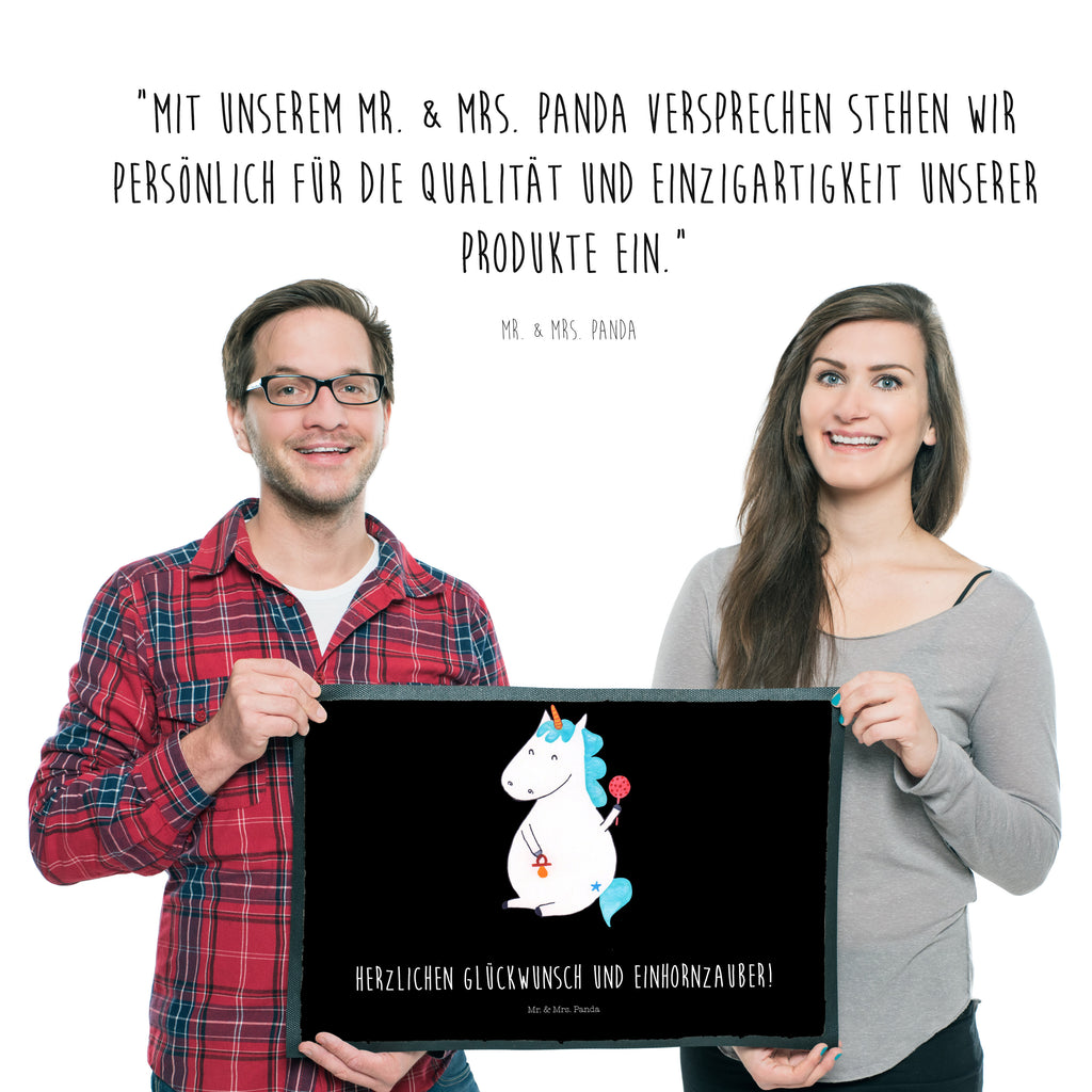 Fußmatte Einhorn Baby Einhorn, Einhörner, Mutter, Unicorn, Geburt, Geburtstag, erstes Kind, Baby, Babyglück, Nachwuchs, Eltern, Party, Kind, Schnuller Türvorleger, Schmutzmatte, Fußabtreter, Matte, Schmutzfänger, Fußabstreifer, Schmutzfangmatte, Türmatte, Motivfußmatte,  Haustürmatte, Vorleger  Einhorn, Einhörner, Einhorn Deko, Pegasus, Unicorn