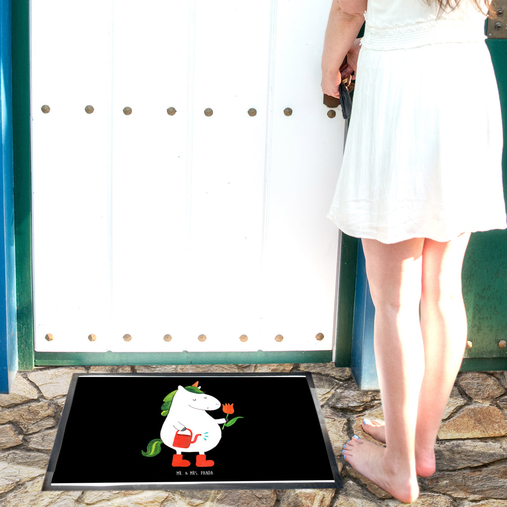 Fußmatte Einhorn Gärtner Einhorn, Einhörner, Unicorn, Luftballon, Gießkanne, Giesskanne, Lebenslust, Freude, Blume, Freundin, Garten, Stiefel Türvorleger, Schmutzmatte, Fußabtreter, Matte, Schmutzfänger, Fußabstreifer, Schmutzfangmatte, Türmatte, Motivfußmatte,  Haustürmatte, Vorleger  Einhorn, Einhörner, Einhorn Deko, Pegasus, Unicorn