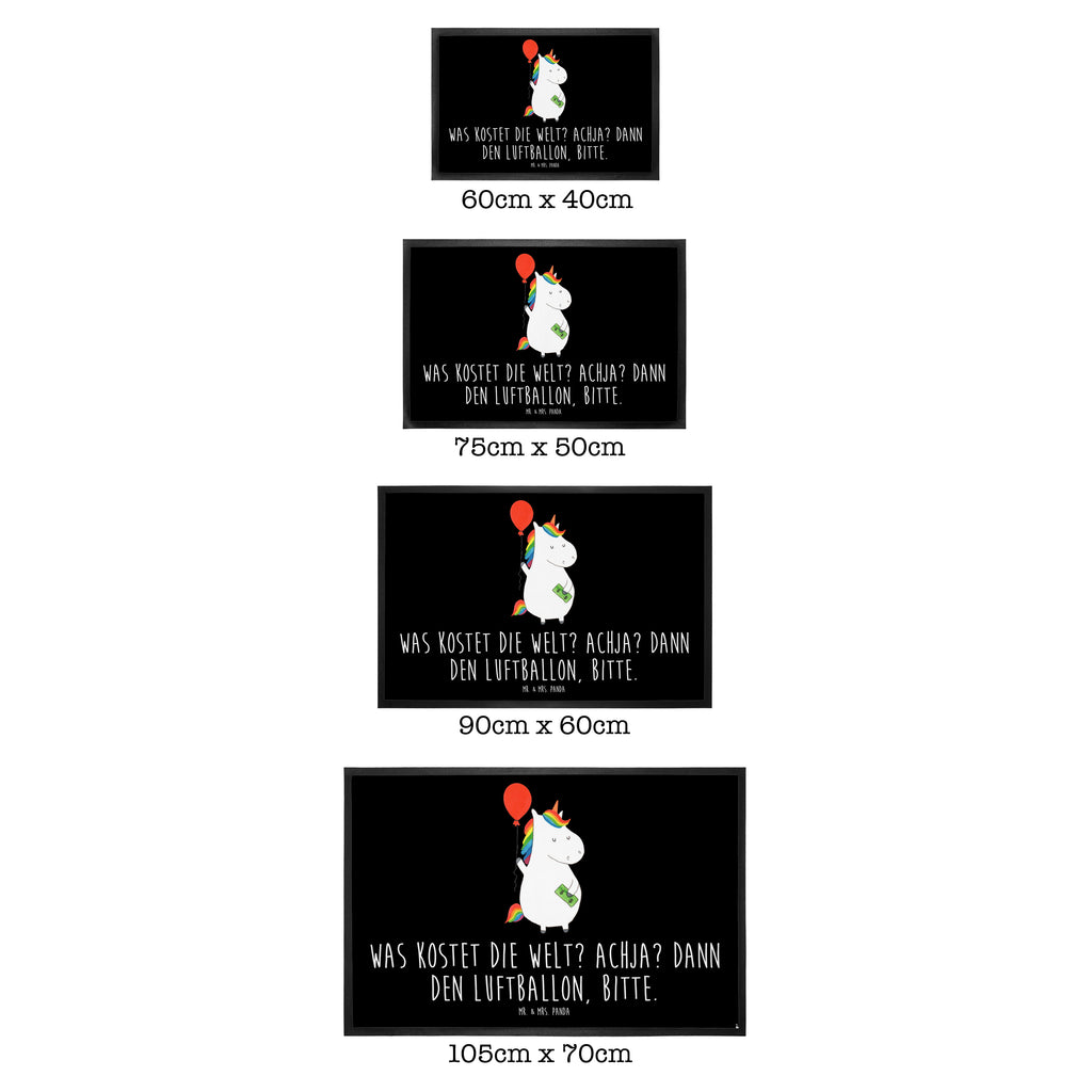 Fußmatte Einhorn Luftballon Einhorn, Einhörner, Unicorn, Luftballon, Geld, Lebenslust, Freude, Geschenk, Freundin	 Türvorleger, Schmutzmatte, Fußabtreter, Matte, Schmutzfänger, Fußabstreifer, Schmutzfangmatte, Türmatte, Motivfußmatte,  Haustürmatte, Vorleger  Einhorn, Einhörner, Einhorn Deko, Pegasus, Unicorn