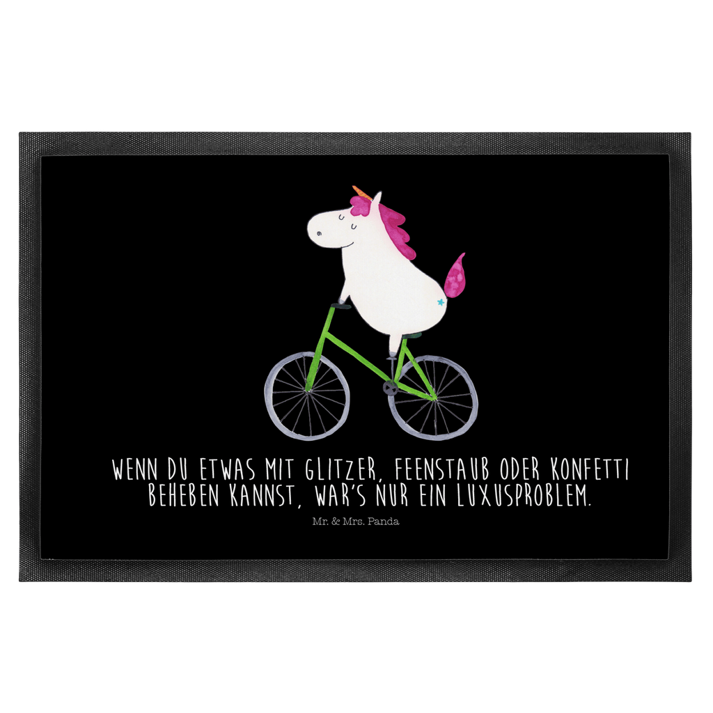 Fußmatte Einhorn Radfahrer Türvorleger, Schmutzmatte, Fußabtreter, Matte, Schmutzfänger, Fußabstreifer, Schmutzfangmatte, Türmatte, Motivfußmatte, Haustürmatte, Vorleger, Einhorn, Einhörner, Einhorn Deko, Pegasus, Unicorn, Radfahren, Radfahrer, Rad, Bike, Feenstaub, Konfetti, Luxusproblem, Kummer, Liebeskummer