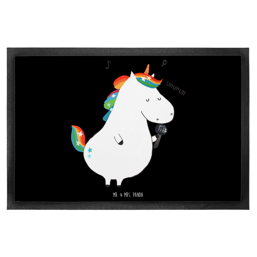 Fußmatte Einhorn Sänger Türvorleger, Schmutzmatte, Fußabtreter, Matte, Schmutzfänger, Fußabstreifer, Schmutzfangmatte, Türmatte, Motivfußmatte, Haustürmatte, Vorleger, Einhorn, Einhörner, Einhorn Deko, Pegasus, Unicorn, Glitzer, Konfetti, Party, Geburtstag, Feier, Fest, Disco, Sängerin, Sänger, Freundin