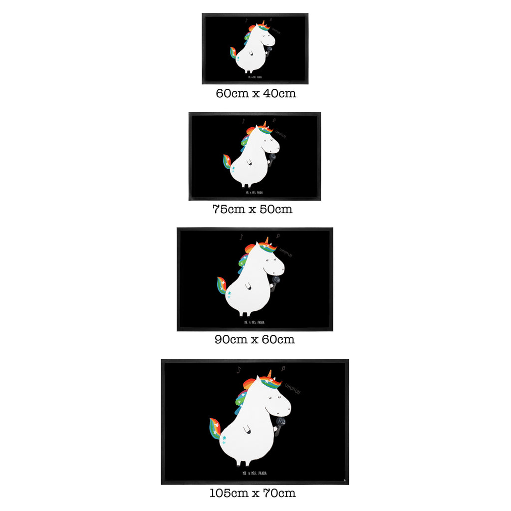 Fußmatte Einhorn Sänger Türvorleger, Schmutzmatte, Fußabtreter, Matte, Schmutzfänger, Fußabstreifer, Schmutzfangmatte, Türmatte, Motivfußmatte, Haustürmatte, Vorleger, Einhorn, Einhörner, Einhorn Deko, Pegasus, Unicorn, Glitzer, Konfetti, Party, Geburtstag, Feier, Fest, Disco, Sängerin, Sänger, Freundin