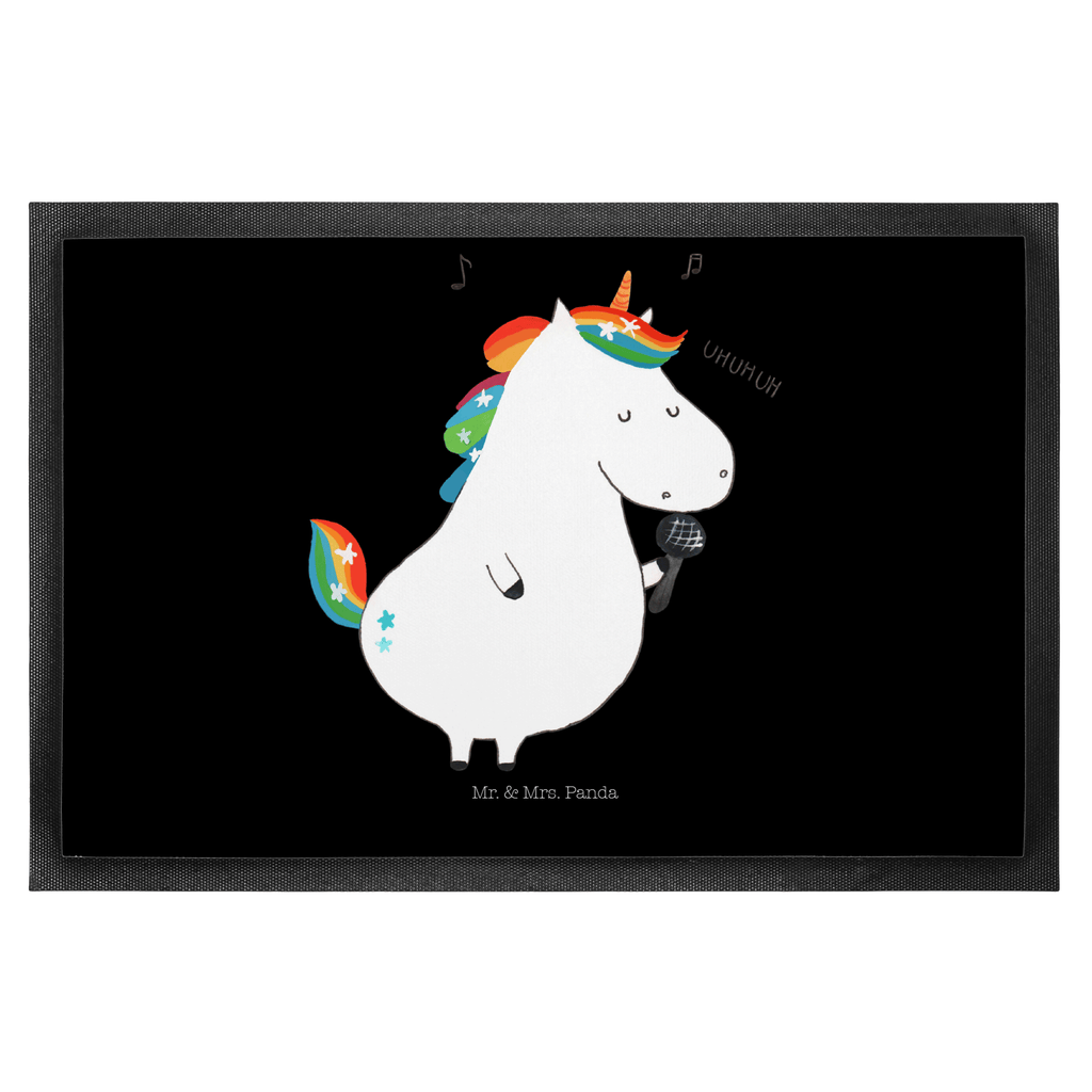 Fußmatte Einhorn Sänger Türvorleger, Schmutzmatte, Fußabtreter, Matte, Schmutzfänger, Fußabstreifer, Schmutzfangmatte, Türmatte, Motivfußmatte, Haustürmatte, Vorleger, Einhorn, Einhörner, Einhorn Deko, Pegasus, Unicorn, Glitzer, Konfetti, Party, Geburtstag, Feier, Fest, Disco, Sängerin, Sänger, Freundin