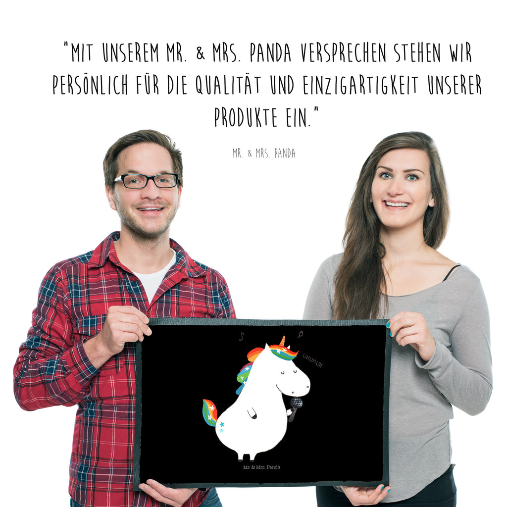 Fußmatte Einhorn Sänger Türvorleger, Schmutzmatte, Fußabtreter, Matte, Schmutzfänger, Fußabstreifer, Schmutzfangmatte, Türmatte, Motivfußmatte, Haustürmatte, Vorleger, Einhorn, Einhörner, Einhorn Deko, Pegasus, Unicorn, Glitzer, Konfetti, Party, Geburtstag, Feier, Fest, Disco, Sängerin, Sänger, Freundin
