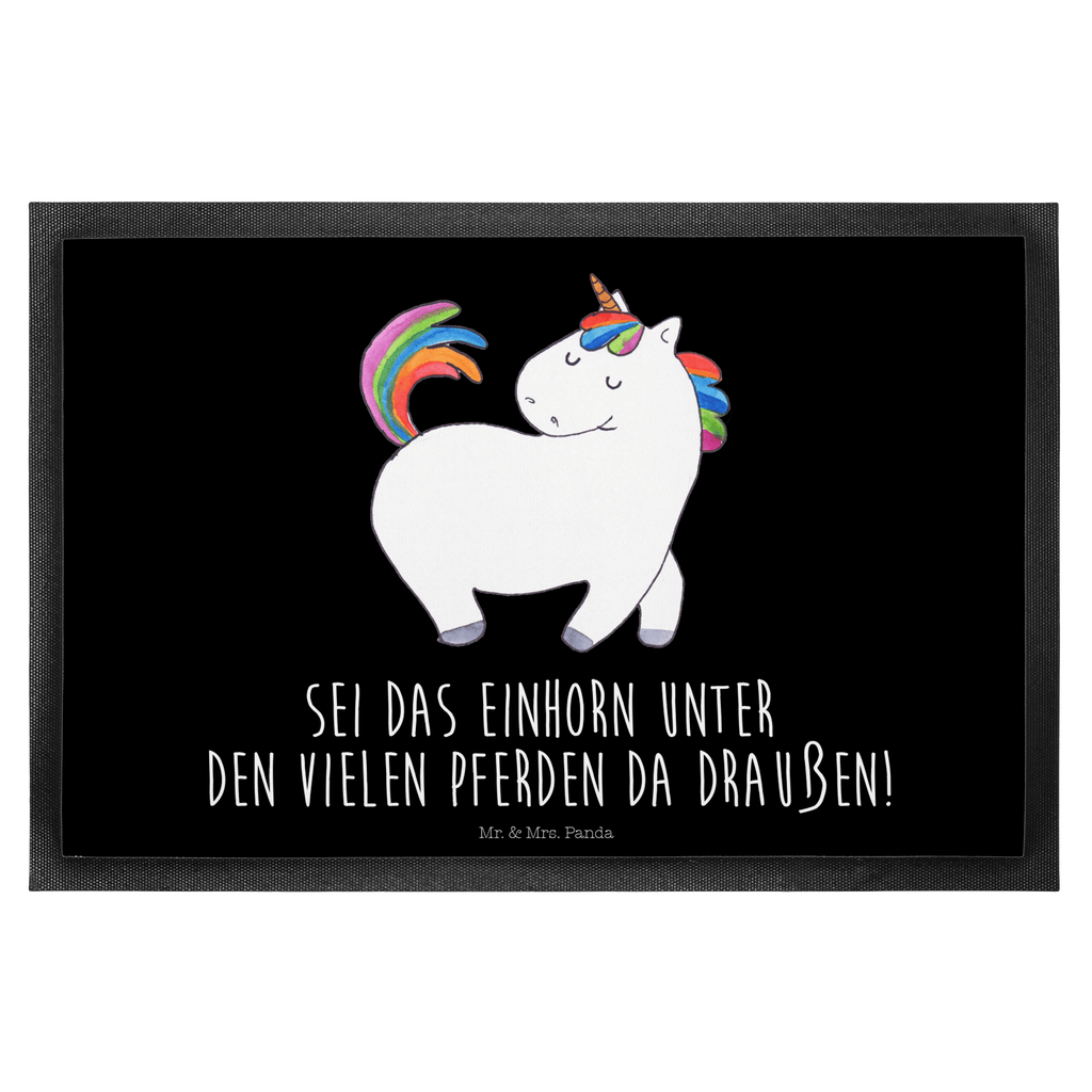 Fußmatte Einhorn stolzierend Einhorn, Einhörner, Unicorn, stolz, anders, bunt, Pferd, Reiter, Reiten, Freundin, Geschenk Türvorleger, Schmutzmatte, Fußabtreter, Matte, Schmutzfänger, Fußabstreifer, Schmutzfangmatte, Türmatte, Motivfußmatte,  Haustürmatte, Vorleger  Einhorn, Einhörner, Einhorn Deko, Pegasus, Unicorn
