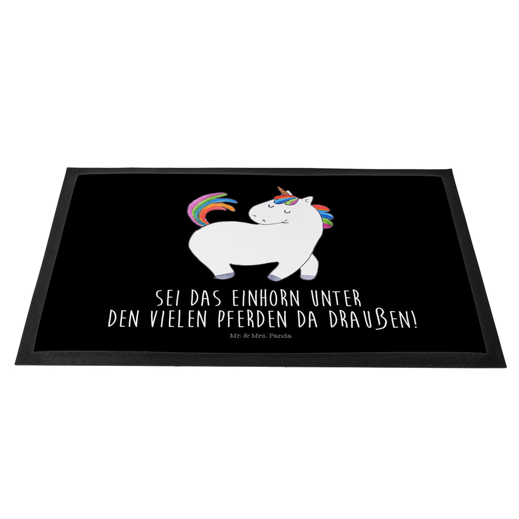 Fußmatte Einhorn stolzierend Einhorn, Einhörner, Unicorn, stolz, anders, bunt, Pferd, Reiter, Reiten, Freundin, Geschenk Türvorleger, Schmutzmatte, Fußabtreter, Matte, Schmutzfänger, Fußabstreifer, Schmutzfangmatte, Türmatte, Motivfußmatte,  Haustürmatte, Vorleger  Einhorn, Einhörner, Einhorn Deko, Pegasus, Unicorn