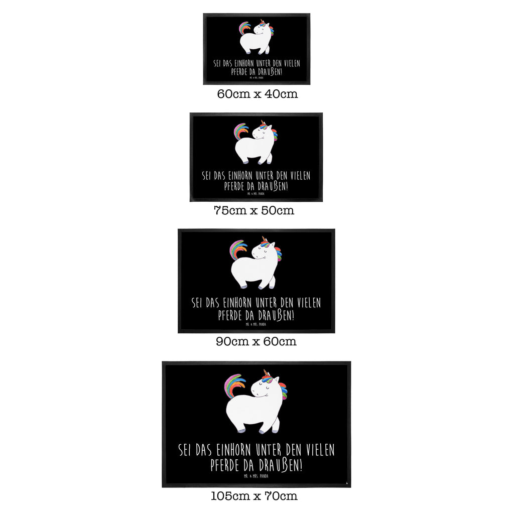 Fußmatte Einhorn stolzierend Einhorn, Einhörner, Unicorn, stolz, anders, bunt, Pferd, Reiter, Reiten, Freundin, Geschenk Türvorleger, Schmutzmatte, Fußabtreter, Matte, Schmutzfänger, Fußabstreifer, Schmutzfangmatte, Türmatte, Motivfußmatte,  Haustürmatte, Vorleger  Einhorn, Einhörner, Einhorn Deko, Pegasus, Unicorn