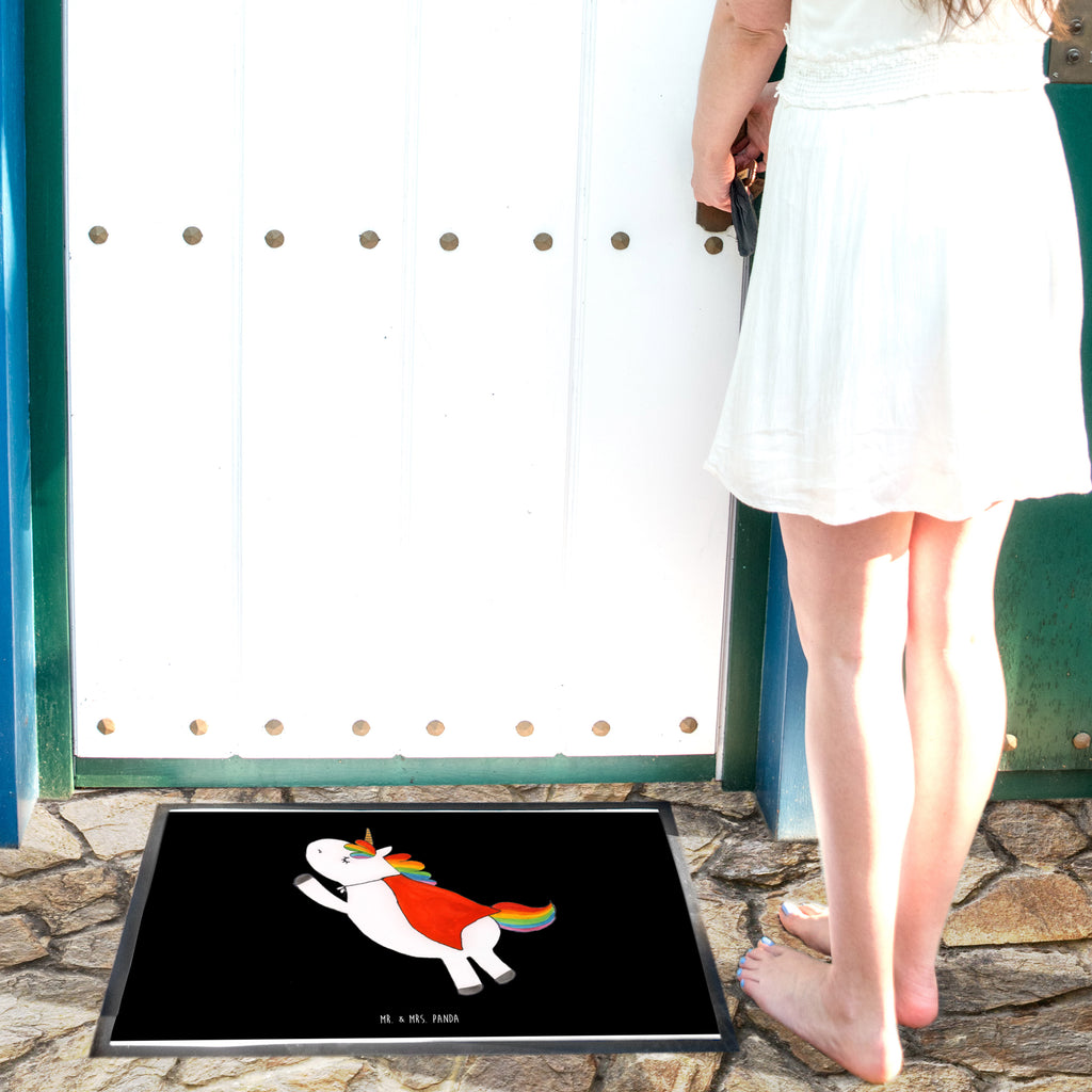 Fußmatte Einhorn Super Einhorn, Einhörner,  Traummann, Superheld, Held, Freundin, Geschenk, Girl, Mädchen Türvorleger, Schmutzmatte, Fußabtreter, Matte, Schmutzfänger, Fußabstreifer, Schmutzfangmatte, Türmatte, Motivfußmatte,  Haustürmatte, Vorleger  Einhorn, Einhörner, Einhorn Deko, Pegasus, Unicorn