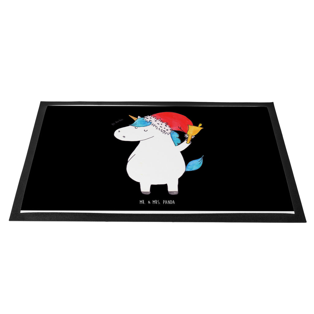 Fußmatte Einhorn Weihnachtsmann Gin, Schokolade, Schoki, Einhorn, Einhörner, Unicorn, Weihnachten, Weihnachtsmann, Nikolaus, Wunschzettel, Wunschliste, Feenstaub Türvorleger, Schmutzmatte, Fußabtreter, Matte, Schmutzfänger, Fußabstreifer, Schmutzfangmatte, Türmatte, Motivfußmatte,  Haustürmatte, Vorleger  Einhorn, Einhörner, Einhorn Deko, Pegasus, Unicorn