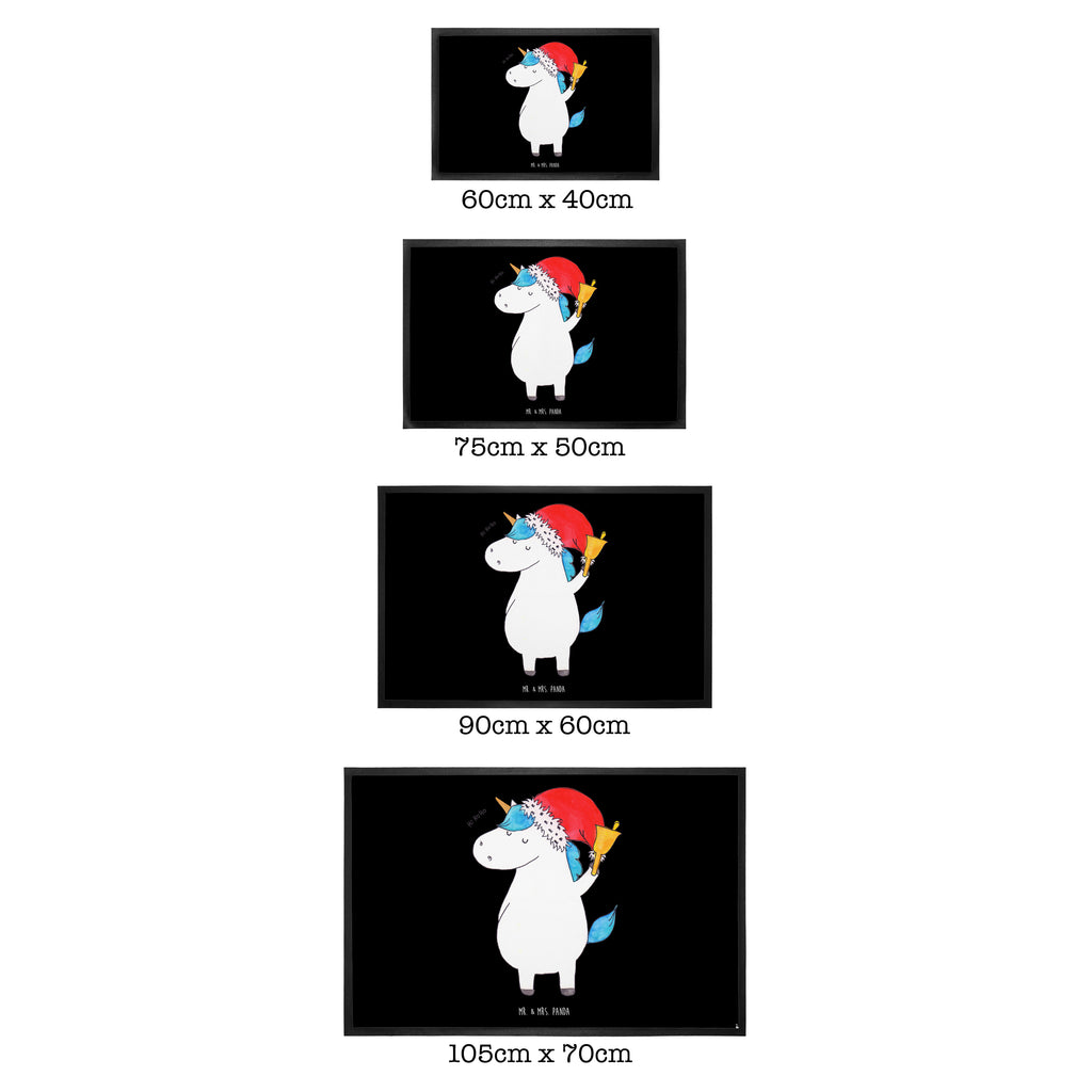 Fußmatte Einhorn Weihnachtsmann Gin, Schokolade, Schoki, Einhorn, Einhörner, Unicorn, Weihnachten, Weihnachtsmann, Nikolaus, Wunschzettel, Wunschliste, Feenstaub Türvorleger, Schmutzmatte, Fußabtreter, Matte, Schmutzfänger, Fußabstreifer, Schmutzfangmatte, Türmatte, Motivfußmatte,  Haustürmatte, Vorleger  Einhorn, Einhörner, Einhorn Deko, Pegasus, Unicorn