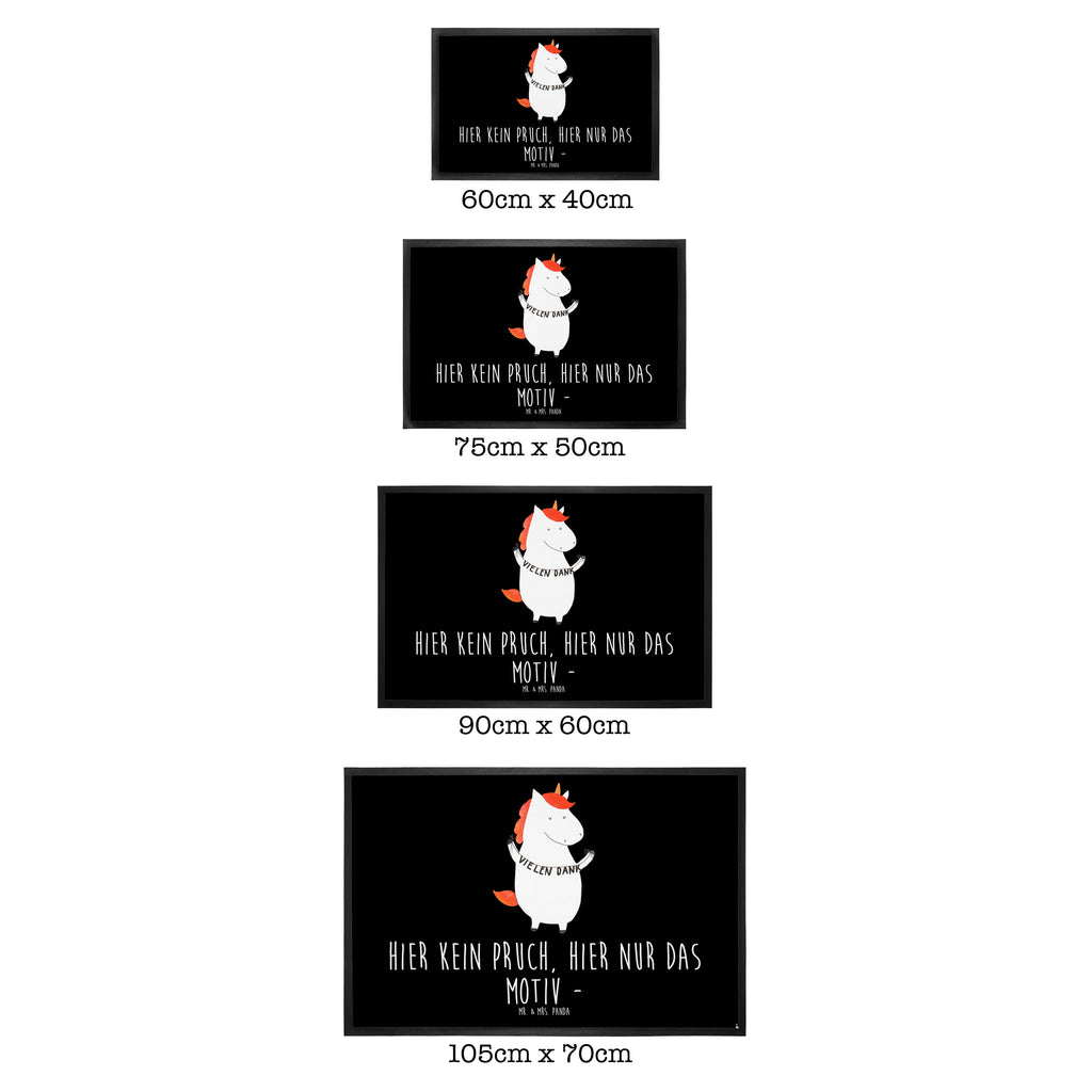 Fußmatte Einhorn Vielen Dank Danke, vielen Dank, Einhorn, Einhörner, Dankeschön, Danksagung, Türvorleger, Schmutzmatte, Fußabtreter, Matte, Schmutzfänger, Fußabstreifer, Schmutzfangmatte, Türmatte, Motivfußmatte,  Haustürmatte, Vorleger  Einhorn, Einhörner, Einhorn Deko, Pegasus, Unicorn