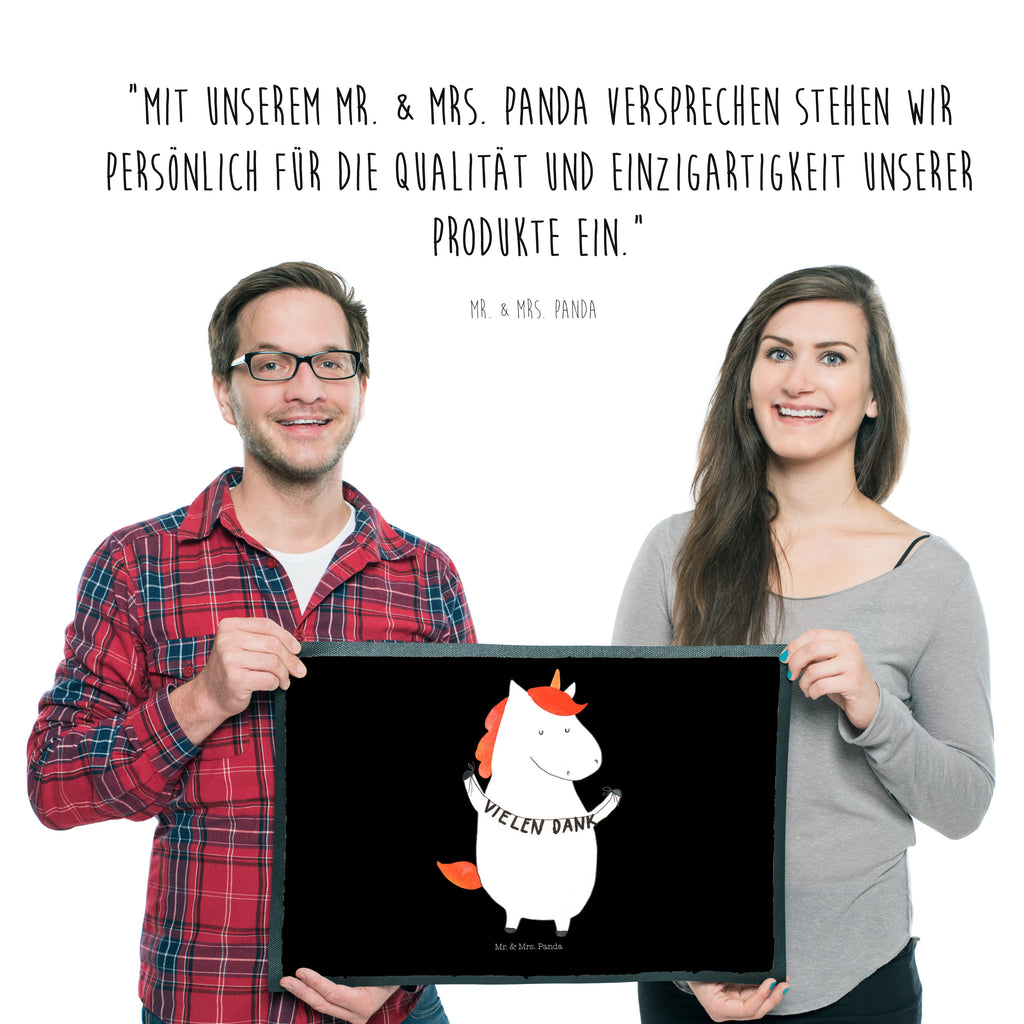 Fußmatte Einhorn Vielen Dank Danke, vielen Dank, Einhorn, Einhörner, Dankeschön, Danksagung, Türvorleger, Schmutzmatte, Fußabtreter, Matte, Schmutzfänger, Fußabstreifer, Schmutzfangmatte, Türmatte, Motivfußmatte,  Haustürmatte, Vorleger  Einhorn, Einhörner, Einhorn Deko, Pegasus, Unicorn