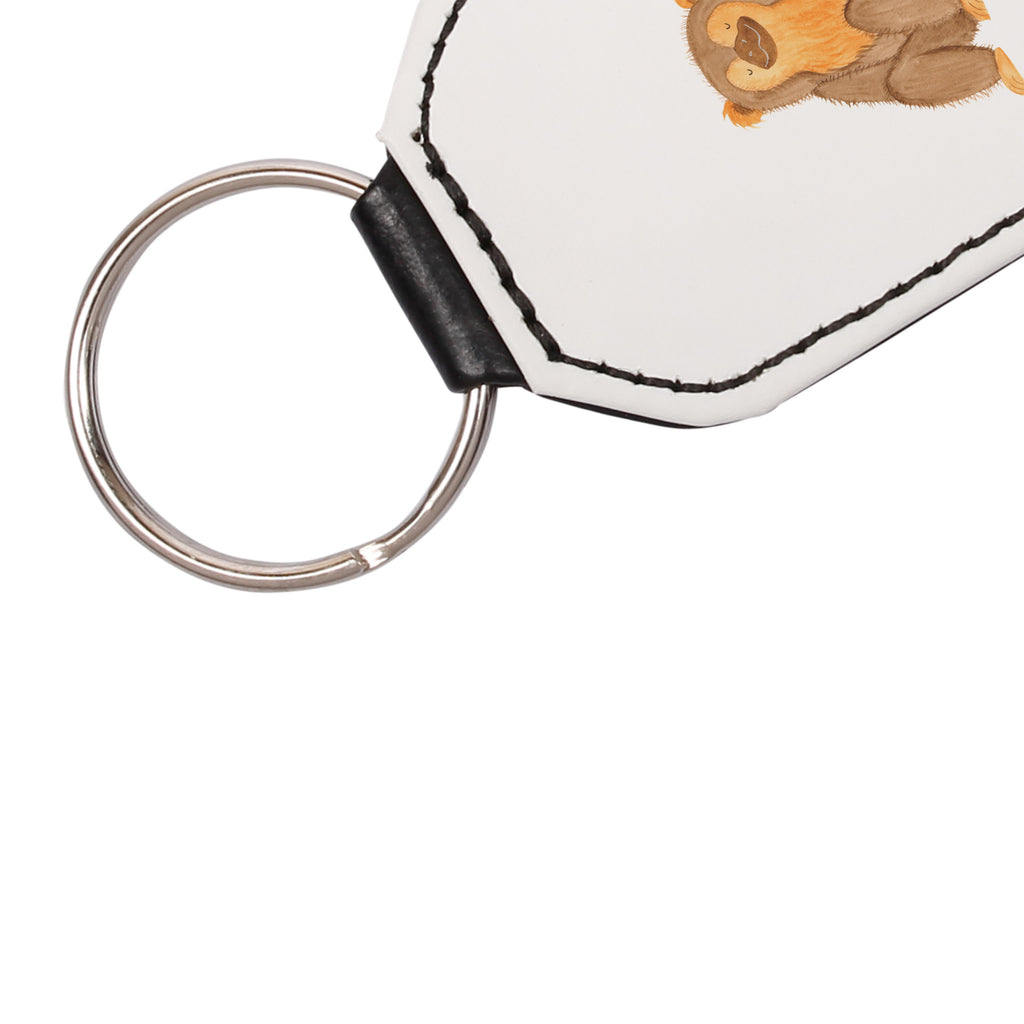 Rechteckig Schlüsselanhänger Affe Schlüsselanhänger, Anhänger, Taschenanhänger, Glücksbringer, Schutzengel, Afrika, Wildtiere, Affe, Äffchen, Affen, Selbstliebe, Respekt, Motivation, Selbstachtung, Liebe, Selbstbewusstsein, Selfcare