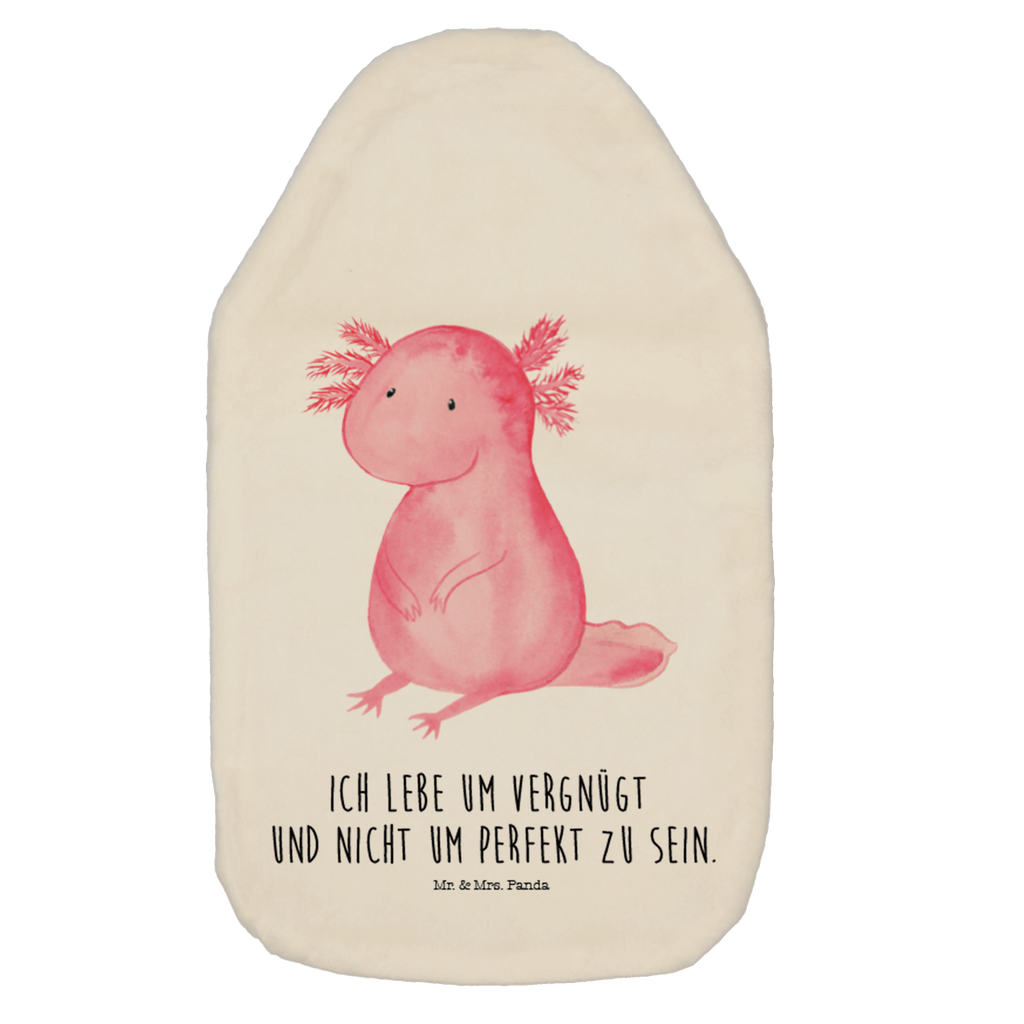 Wärmflasche Axolotl Wärmekissen, Kinderwärmflasche, Körnerkissen, Wärmflaschenbezug, Wärmflasche mit Bezug, Axolotl, Molch, Axolot, vergnügt, fröhlich, zufrieden, Lebensstil, Weisheit, Lebensweisheit, Liebe, Freundin
