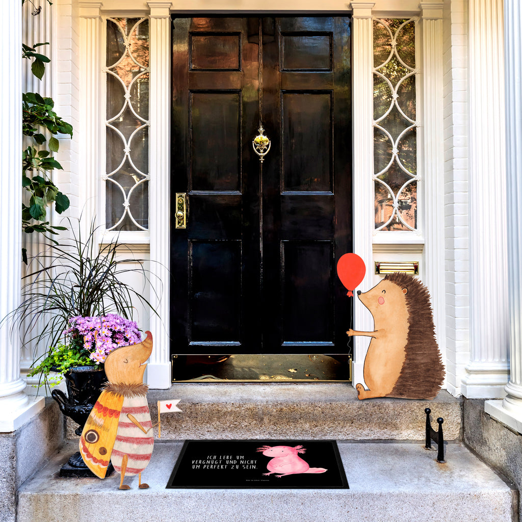 Fußmatte Axolotl Axolotl, Axolot, vergnügt, fröhlich, zufrieden, Lebensstil, Weisheit, Lebensweisheit, Liebe, Freundin Türvorleger, Schmutzmatte, Fußabtreter, Matte, Schmutzfänger, Fußabstreifer, Schmutzfangmatte, Türmatte, Motivfußmatte,  Haustürmatte, Vorleger  Axolotl, Molch