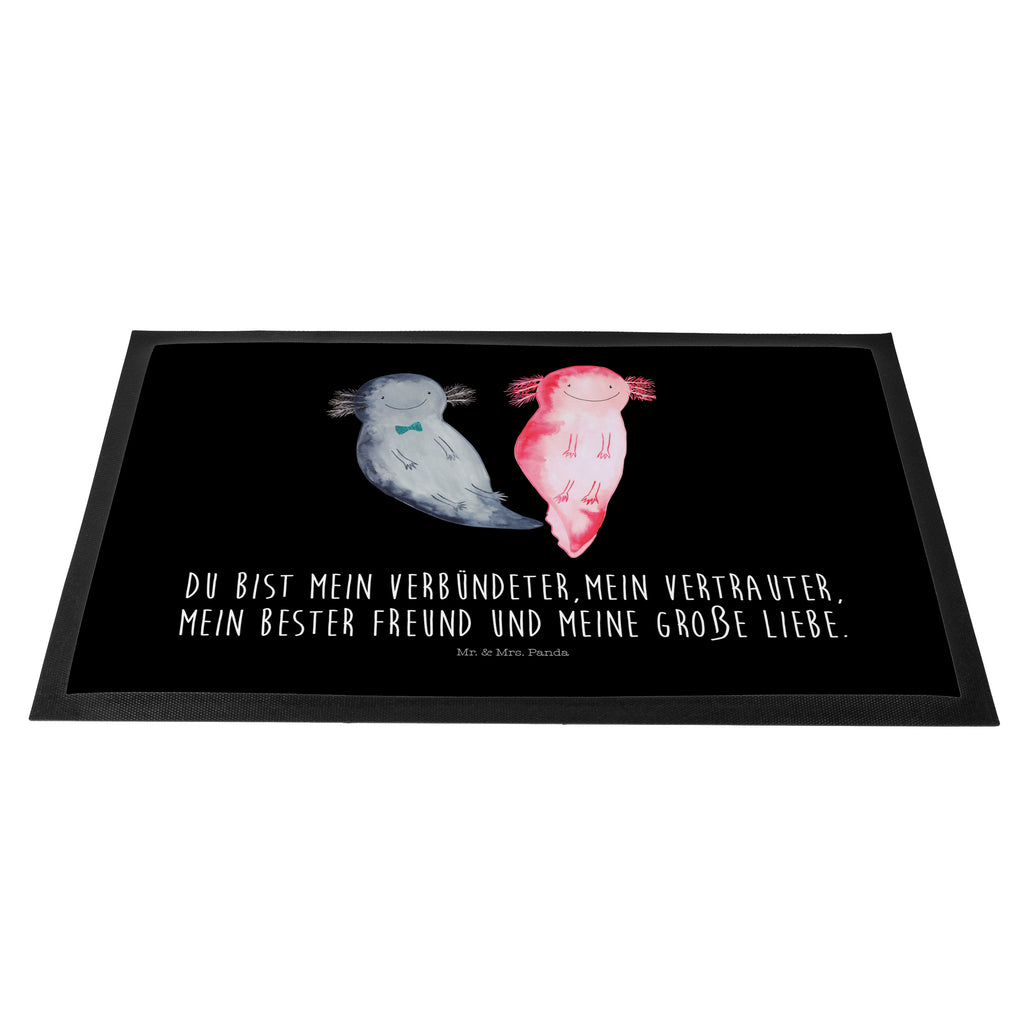 Fußmatte Axolotl Axel+Lotte Axolotl, Axolot, Schwanzlurch, Lurch, Lurche, Liebe, große Liebe, Liebesbeweis, Freund, Verlobter, Ehemann, Jahrestag, Valentinstag Türvorleger, Schmutzmatte, Fußabtreter, Matte, Schmutzfänger, Fußabstreifer, Schmutzfangmatte, Türmatte, Motivfußmatte,  Haustürmatte, Vorleger  Axolotl, Molch