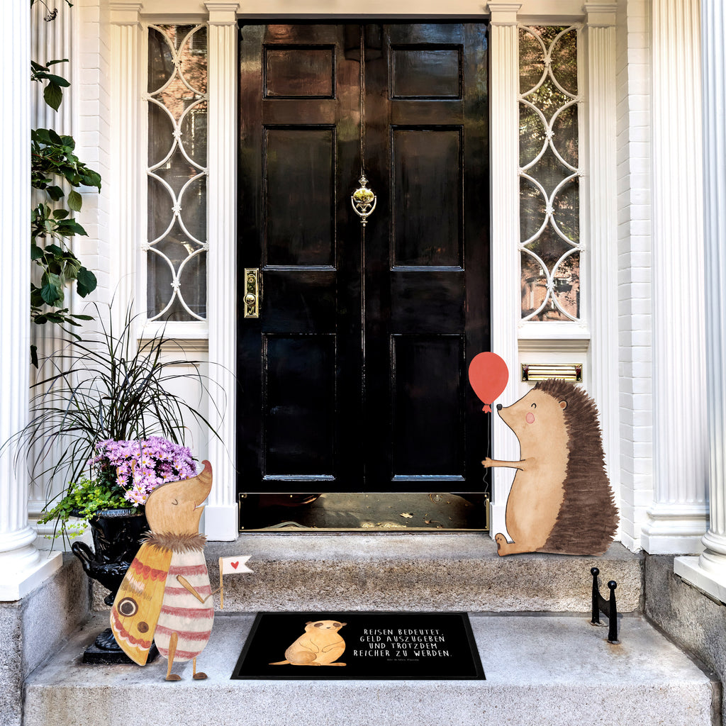 Fußmatte Erdmännchen Erdmännchen, Afrika, Reisen, Spruch, Weltreise, Afrikareise, Roadtrip, Traveling  Türvorleger, Schmutzmatte, Fußabtreter, Matte, Schmutzfänger, Fußabstreifer, Schmutzfangmatte, Türmatte, Motivfußmatte,  Haustürmatte, Vorleger  Afrika, Wildtiere