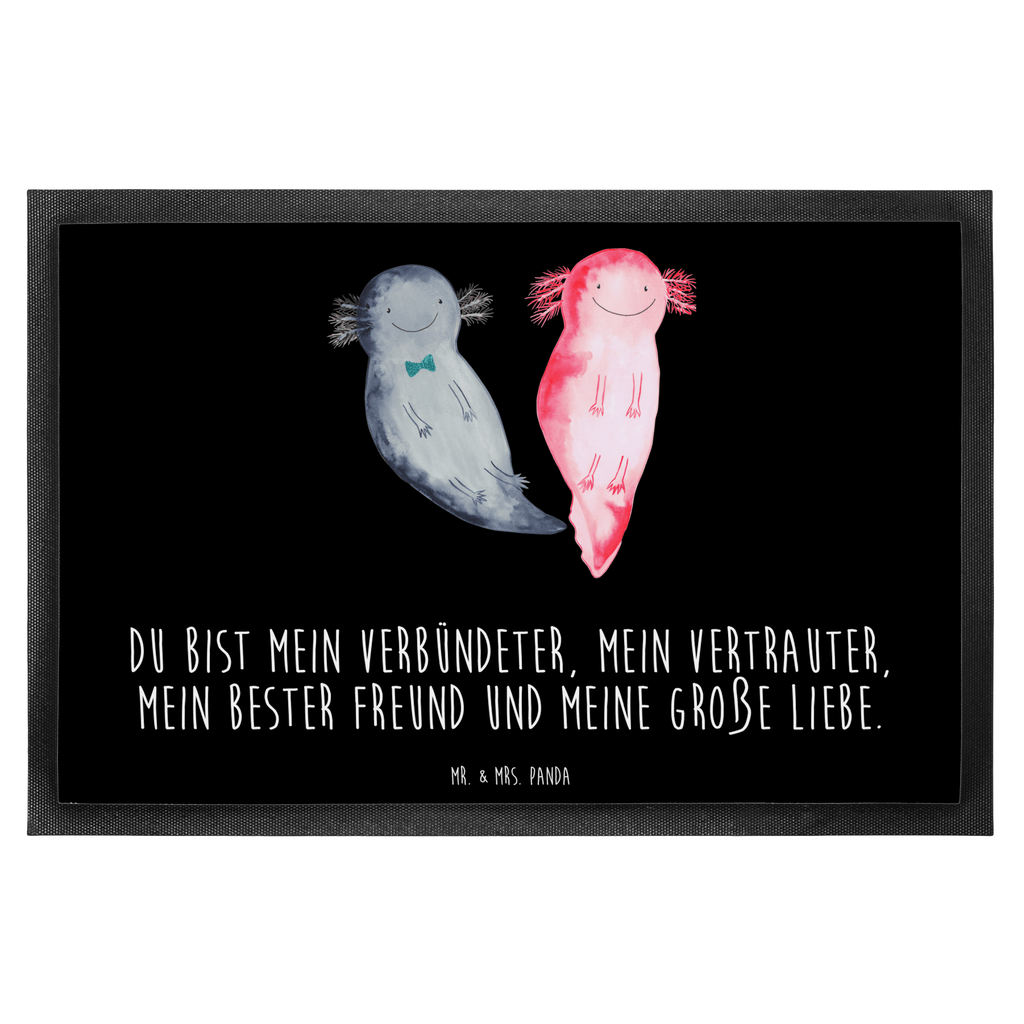 Fußmatte Axolotl Axel+Lotte Axolotl, Axolot, Schwanzlurch, Lurch, Lurche, Liebe, große Liebe, Liebesbeweis, Freund, Verlobter, Ehemann, Jahrestag, Valentinstag Türvorleger, Schmutzmatte, Fußabtreter, Matte, Schmutzfänger, Fußabstreifer, Schmutzfangmatte, Türmatte, Motivfußmatte,  Haustürmatte, Vorleger  Axolotl, Molch