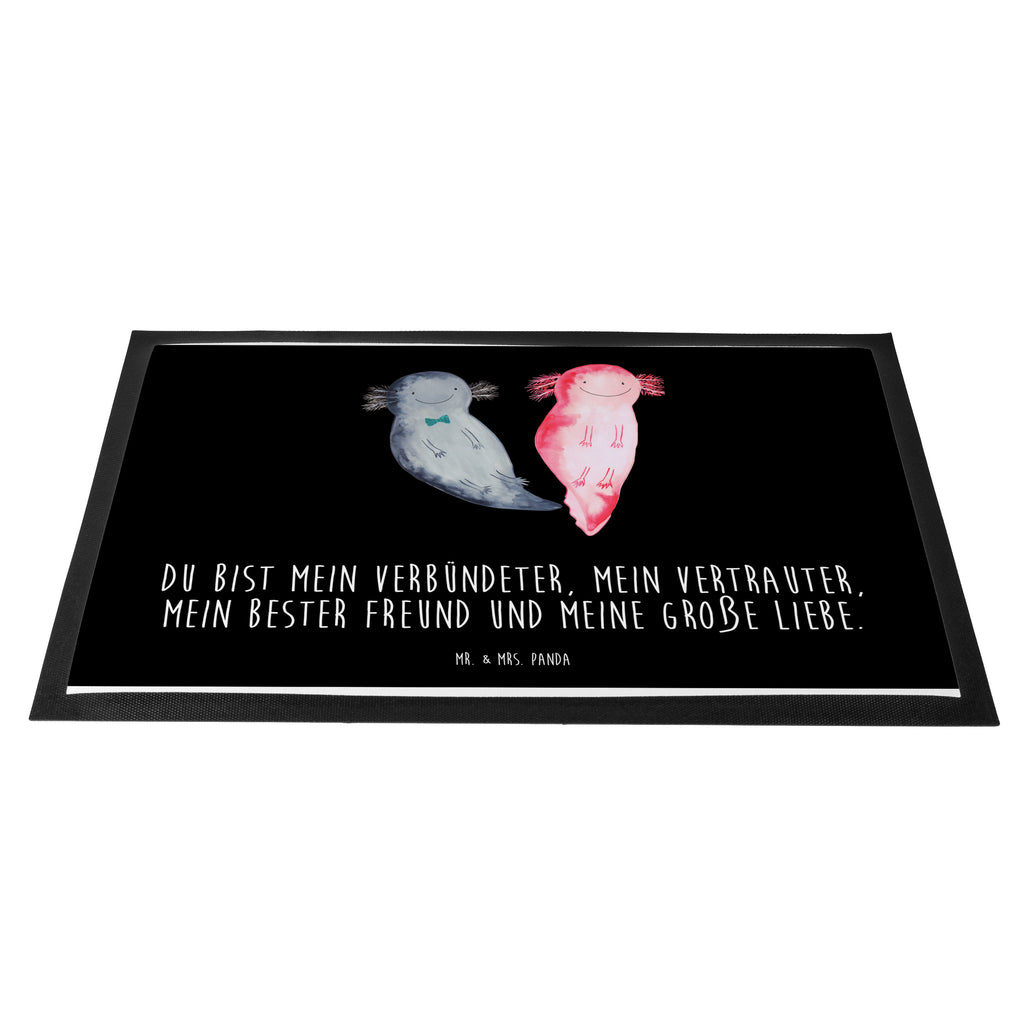 Fußmatte Axolotl Axel+Lotte Axolotl, Axolot, Schwanzlurch, Lurch, Lurche, Liebe, große Liebe, Liebesbeweis, Freund, Verlobter, Ehemann, Jahrestag, Valentinstag Türvorleger, Schmutzmatte, Fußabtreter, Matte, Schmutzfänger, Fußabstreifer, Schmutzfangmatte, Türmatte, Motivfußmatte,  Haustürmatte, Vorleger  Axolotl, Molch