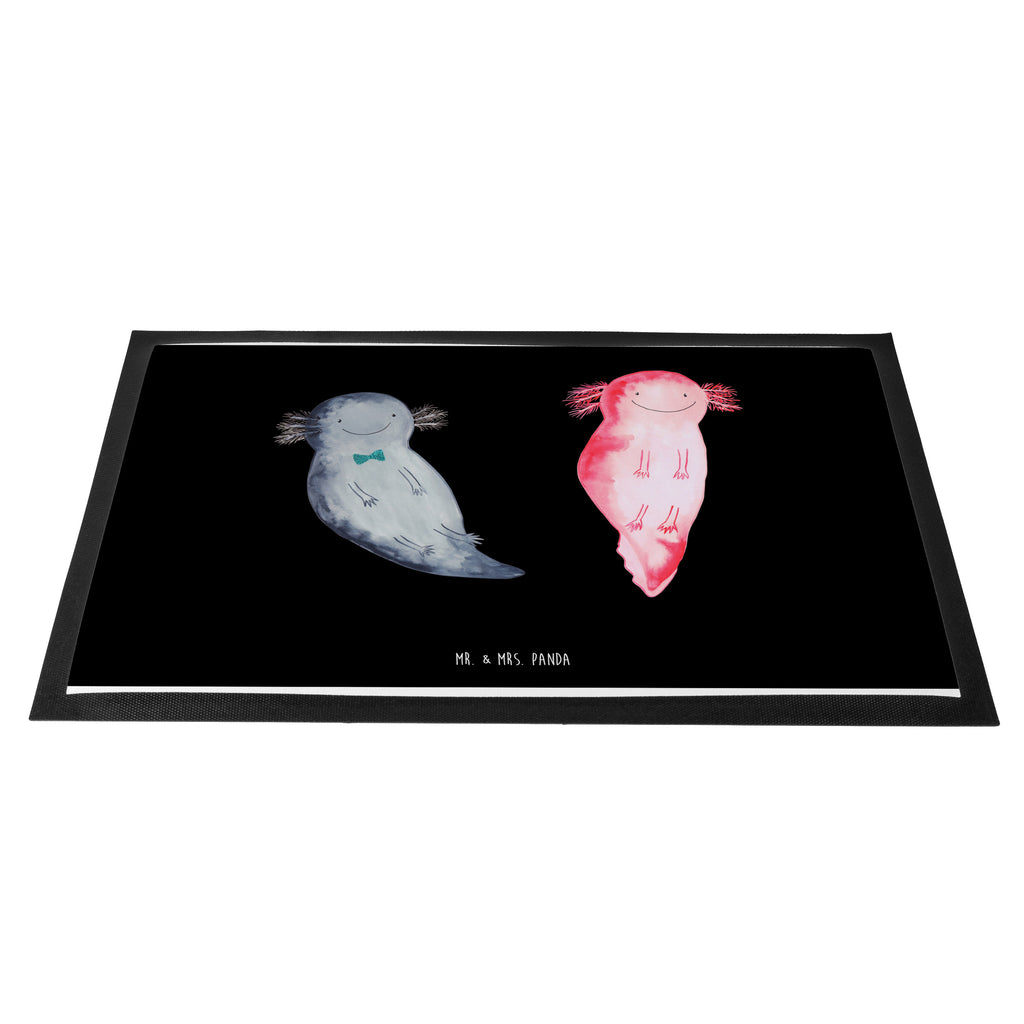 Fußmatte Axolotl Axel+Lotte Axolotl, Axolot, Schwanzlurch, Lurch, Lurche, Liebe, große Liebe, Liebesbeweis, Freund, Verlobter, Ehemann, Jahrestag, Valentinstag Türvorleger, Schmutzmatte, Fußabtreter, Matte, Schmutzfänger, Fußabstreifer, Schmutzfangmatte, Türmatte, Motivfußmatte,  Haustürmatte, Vorleger  Axolotl, Molch