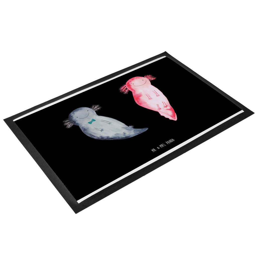 Fußmatte Axolotl Axel+Lotte Axolotl, Axolot, Schwanzlurch, Lurch, Lurche, Liebe, große Liebe, Liebesbeweis, Freund, Verlobter, Ehemann, Jahrestag, Valentinstag Türvorleger, Schmutzmatte, Fußabtreter, Matte, Schmutzfänger, Fußabstreifer, Schmutzfangmatte, Türmatte, Motivfußmatte,  Haustürmatte, Vorleger  Axolotl, Molch