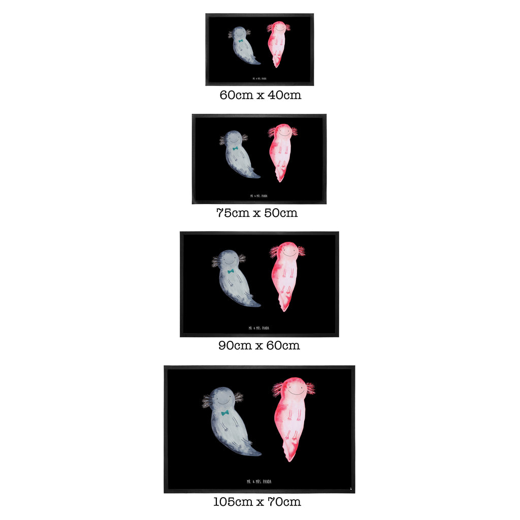 Fußmatte Axolotl Axel+Lotte Axolotl, Axolot, Schwanzlurch, Lurch, Lurche, Liebe, große Liebe, Liebesbeweis, Freund, Verlobter, Ehemann, Jahrestag, Valentinstag Türvorleger, Schmutzmatte, Fußabtreter, Matte, Schmutzfänger, Fußabstreifer, Schmutzfangmatte, Türmatte, Motivfußmatte,  Haustürmatte, Vorleger  Axolotl, Molch