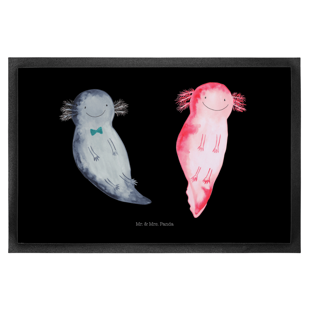 Fußmatte Axolotl Axel+Lotte Axolotl, Axolot, Schwanzlurch, Lurch, Lurche, Liebe, große Liebe, Liebesbeweis, Freund, Verlobter, Ehemann, Jahrestag, Valentinstag Türvorleger, Schmutzmatte, Fußabtreter, Matte, Schmutzfänger, Fußabstreifer, Schmutzfangmatte, Türmatte, Motivfußmatte,  Haustürmatte, Vorleger  Axolotl, Molch
