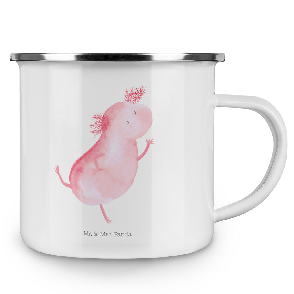 Camping Emaille Tasse Axolotl tanzt Campingtasse, Trinkbecher, Metalltasse, Outdoor Tasse, Emaille Trinkbecher, Blechtasse Outdoor, Emaille Campingbecher, Edelstahl Trinkbecher, Metalltasse für Camping, Kaffee Blechtasse, Camping Tasse Metall, Axolotl, Molch, Axolot, Schwanzlurch, Lurch, Lurche, Dachschaden, Sterne, verrückt, Freundin, beste Freundin