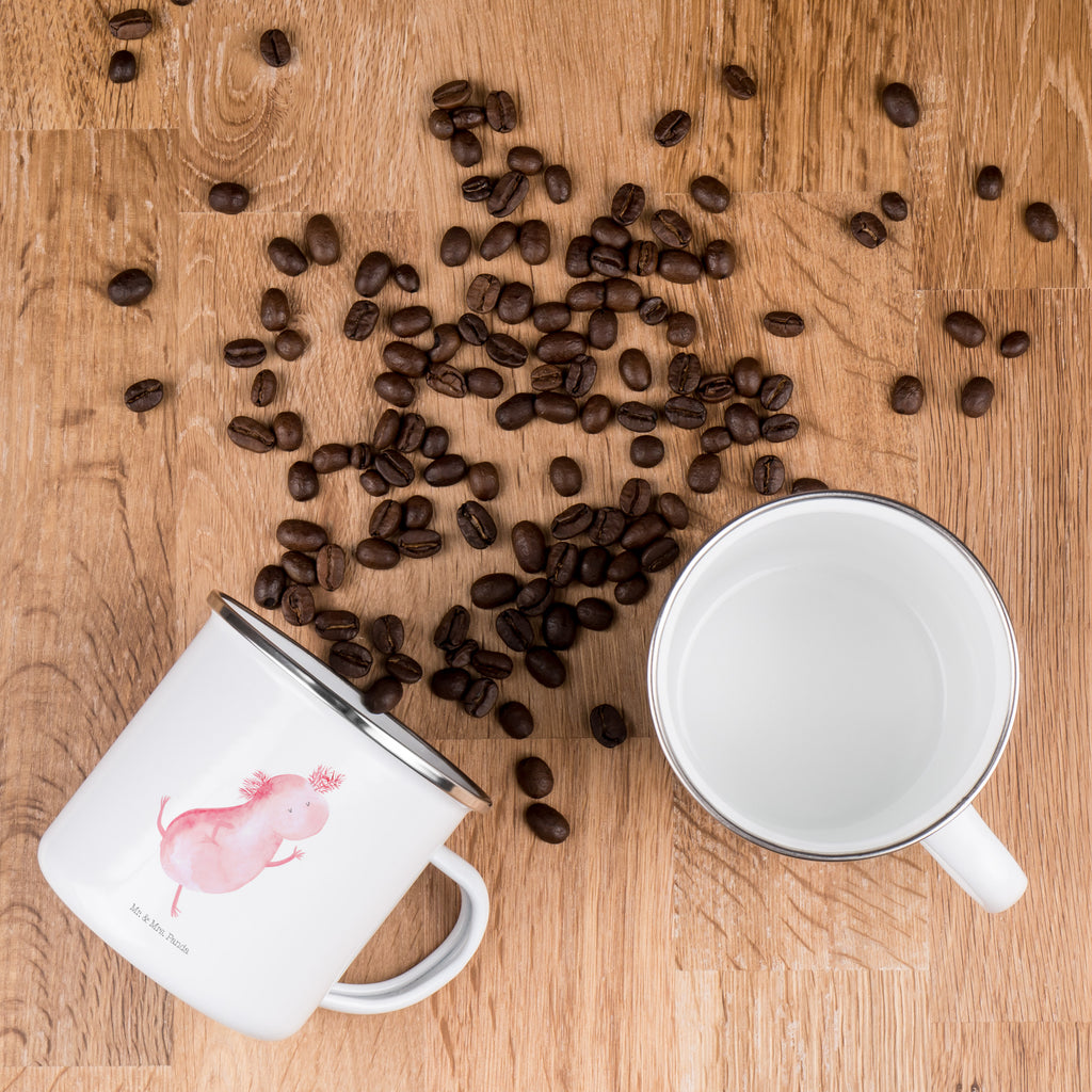 Camping Emaille Tasse Axolotl tanzt Campingtasse, Trinkbecher, Metalltasse, Outdoor Tasse, Emaille Trinkbecher, Blechtasse Outdoor, Emaille Campingbecher, Edelstahl Trinkbecher, Metalltasse für Camping, Kaffee Blechtasse, Camping Tasse Metall, Axolotl, Molch, Axolot, Schwanzlurch, Lurch, Lurche, Dachschaden, Sterne, verrückt, Freundin, beste Freundin