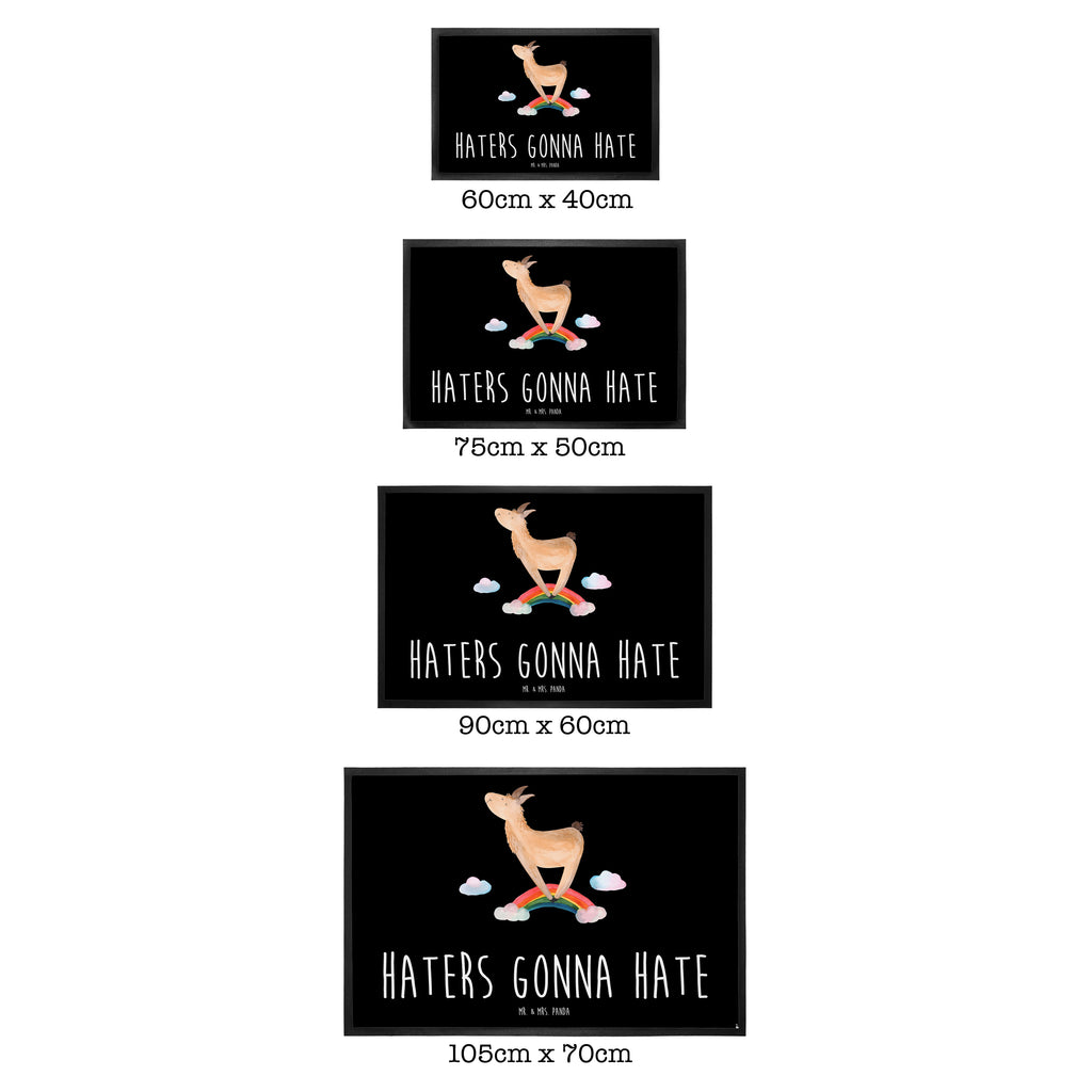 Fußmatte Lama Regenbogen Lama, Lamas, Regenbogen, Haters gonna hate, Haters, Selbstständig, Außenseiter, Schule, Abi, Hobby, Wolkenland, Freiheit	 Türvorleger, Schmutzmatte, Fußabtreter, Matte, Schmutzfänger, Fußabstreifer, Schmutzfangmatte, Türmatte, Motivfußmatte,  Haustürmatte, Vorleger  Lama, Alpaka