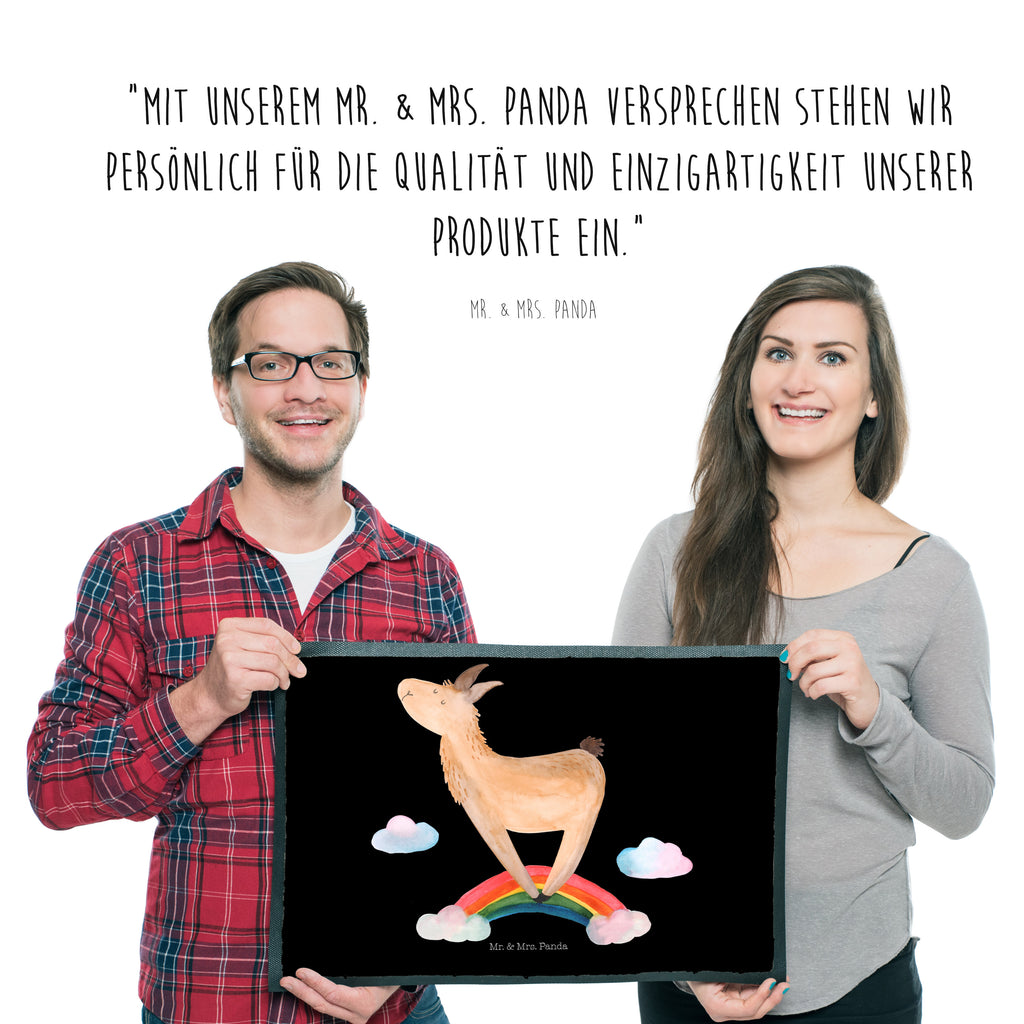 Fußmatte Lama Regenbogen Lama, Lamas, Regenbogen, Haters gonna hate, Haters, Selbstständig, Außenseiter, Schule, Abi, Hobby, Wolkenland, Freiheit	 Türvorleger, Schmutzmatte, Fußabtreter, Matte, Schmutzfänger, Fußabstreifer, Schmutzfangmatte, Türmatte, Motivfußmatte,  Haustürmatte, Vorleger  Lama, Alpaka