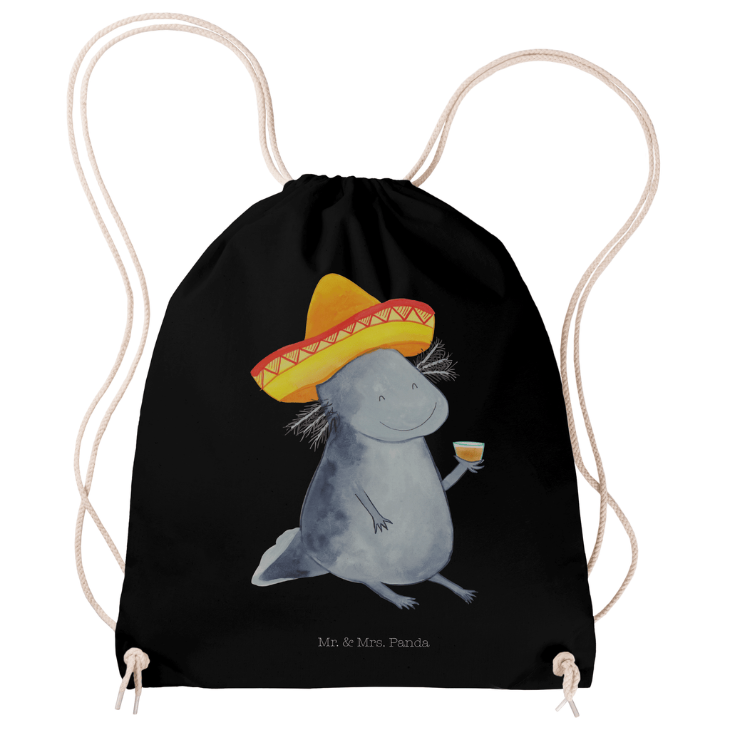 Sportbeutel Axolotl Tequila Turnbeutel, Beutel, Sporttasche, Tasche, Stoffbeutel, Axolotl, Molch, Mexico, Mexiko, Sombrero, Zitrone, Tequila, Motivation, Spruch, Schwanzlurch, Lurch, Lurche, Axolot, Feuerdrache, Feuersalamander