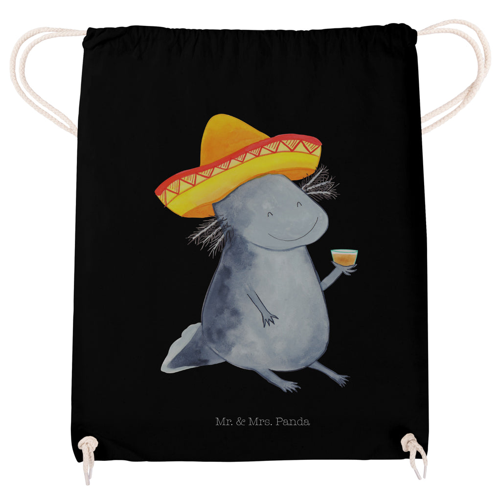 Sportbeutel Axolotl Tequila Turnbeutel, Beutel, Sporttasche, Tasche, Stoffbeutel, Axolotl, Molch, Mexico, Mexiko, Sombrero, Zitrone, Tequila, Motivation, Spruch, Schwanzlurch, Lurch, Lurche, Axolot, Feuerdrache, Feuersalamander