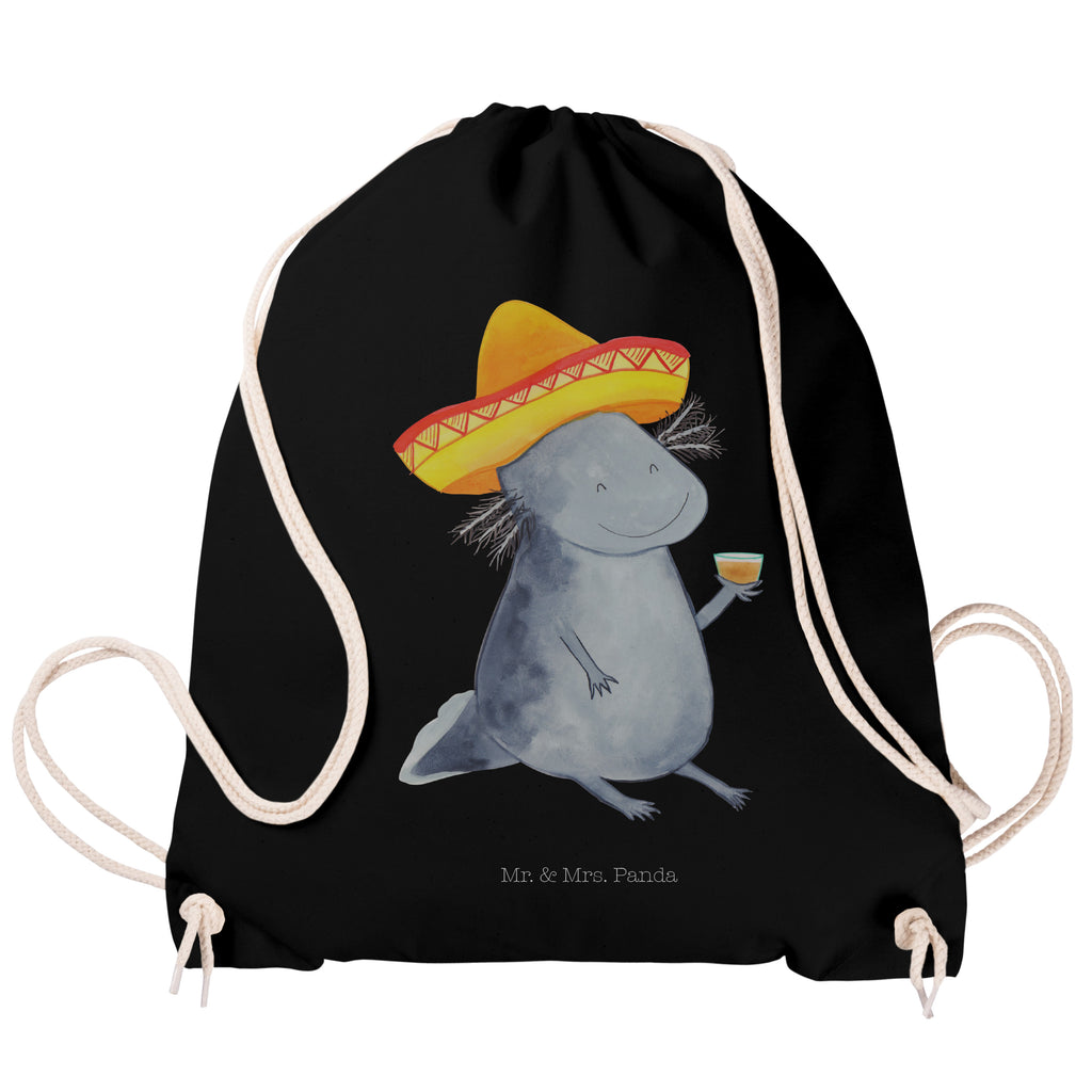 Sportbeutel Axolotl Tequila Turnbeutel, Beutel, Sporttasche, Tasche, Stoffbeutel, Axolotl, Molch, Mexico, Mexiko, Sombrero, Zitrone, Tequila, Motivation, Spruch, Schwanzlurch, Lurch, Lurche, Axolot, Feuerdrache, Feuersalamander