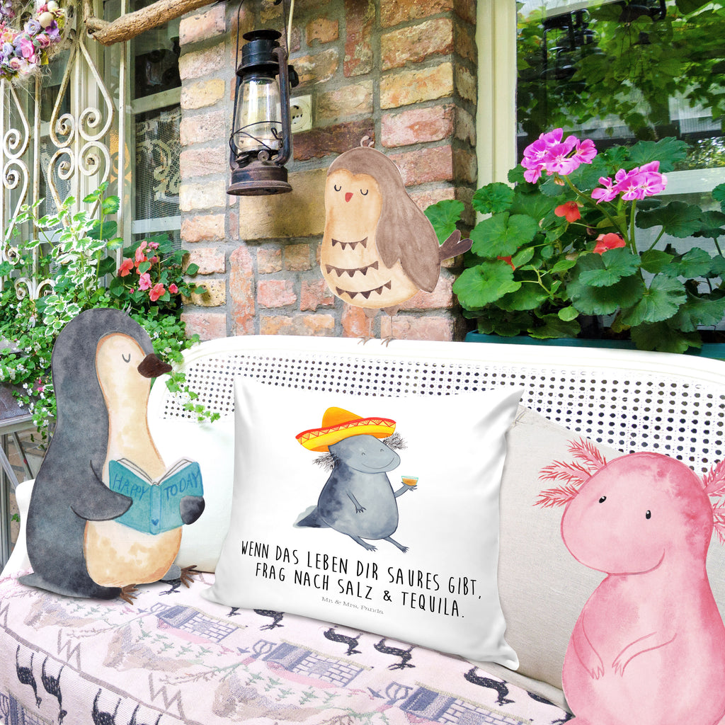 40x40 Kissen Axolotl Tequila Kissenhülle, Kopfkissen, Sofakissen, Dekokissen, Motivkissen, Axolotl, Molch, Mexico, Mexiko, Sombrero, Zitrone, Tequila, Motivation, Spruch, Schwanzlurch, Lurch, Lurche, Axolot, Feuerdrache, Feuersalamander