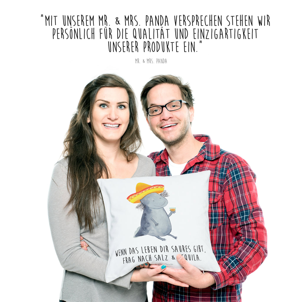 40x40 Kissen Axolotl Tequila Kissenhülle, Kopfkissen, Sofakissen, Dekokissen, Motivkissen, Axolotl, Molch, Mexico, Mexiko, Sombrero, Zitrone, Tequila, Motivation, Spruch, Schwanzlurch, Lurch, Lurche, Axolot, Feuerdrache, Feuersalamander