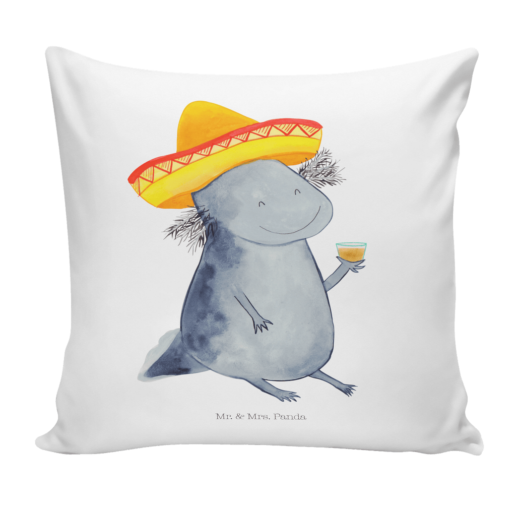 40x40 Kissen Axolotl Tequila Kissenhülle, Kopfkissen, Sofakissen, Dekokissen, Motivkissen, Axolotl, Molch, Mexico, Mexiko, Sombrero, Zitrone, Tequila, Motivation, Spruch, Schwanzlurch, Lurch, Lurche, Axolot, Feuerdrache, Feuersalamander
