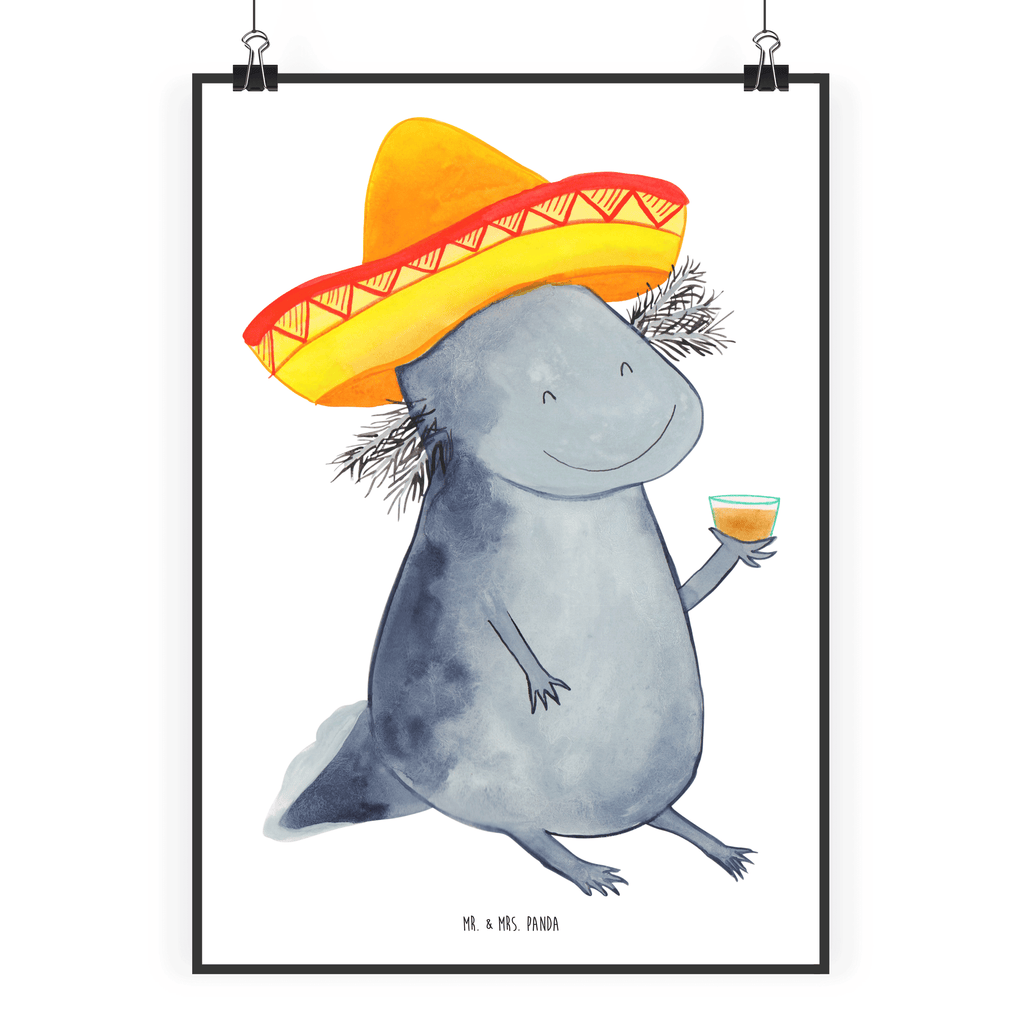 Poster Axolotl Tequila Poster, Wandposter, Bild, Wanddeko, Küchenposter, Kinderposter, Wanddeko Bild, Raumdekoration, Wanddekoration, Handgemaltes Poster, Mr. & Mrs. Panda Poster, Designposter, Kunstdruck, Posterdruck, Axolotl, Molch, Mexico, Mexiko, Sombrero, Zitrone, Tequila, Motivation, Spruch, Schwanzlurch, Lurch, Lurche, Axolot, Feuerdrache, Feuersalamander