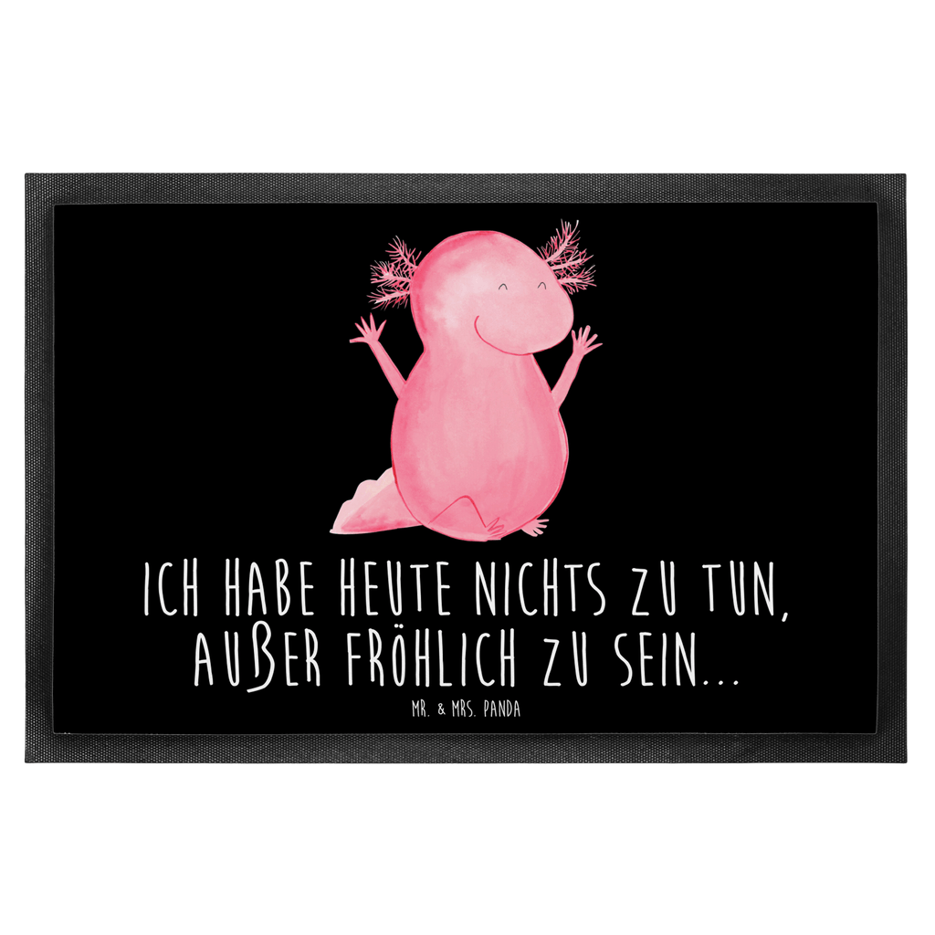 Fußmatte Axolotl Hurra Axolotl, Axolot, Schwanzlurch, Lurch, Lurche, fröhlich, Spaß, Freude, Motivation, Zufriedenheit Türvorleger, Schmutzmatte, Fußabtreter, Matte, Schmutzfänger, Fußabstreifer, Schmutzfangmatte, Türmatte, Motivfußmatte,  Haustürmatte, Vorleger  Axolotl, Molch
